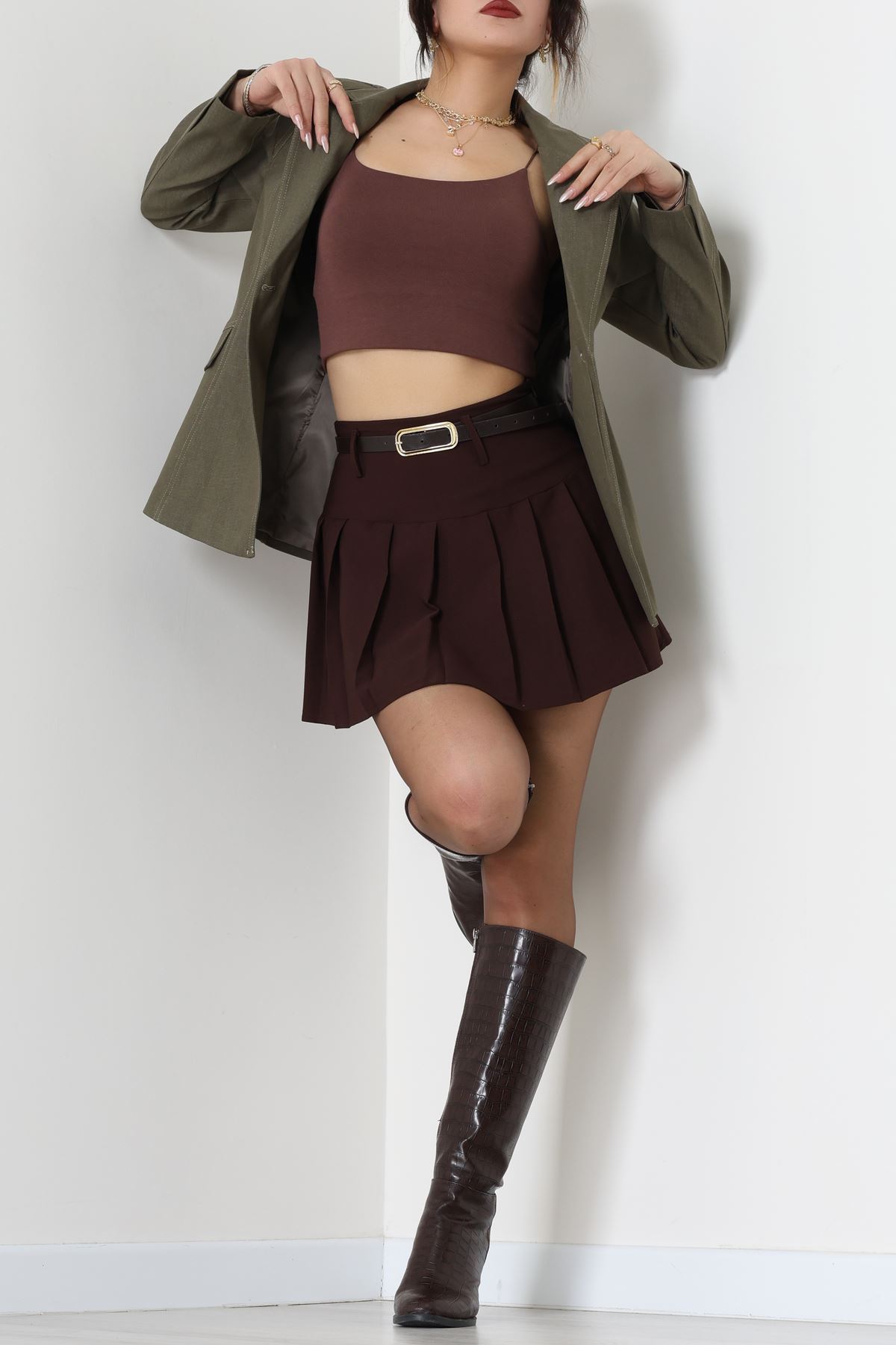 Astarlı Denim Ceket Yeşil - 6276.001.