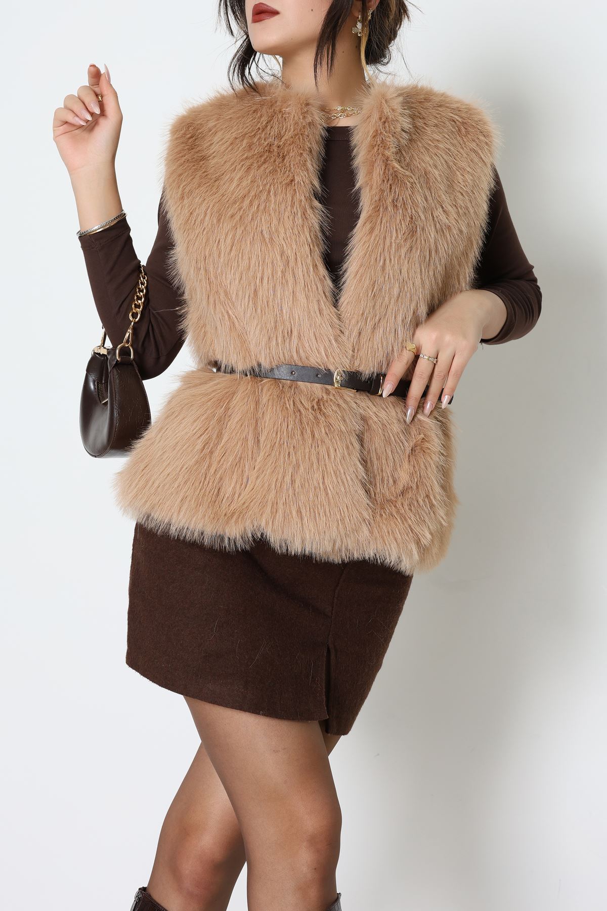 Astarlı Kemerli Kürk Yelek Devetüğü - 6301.001.