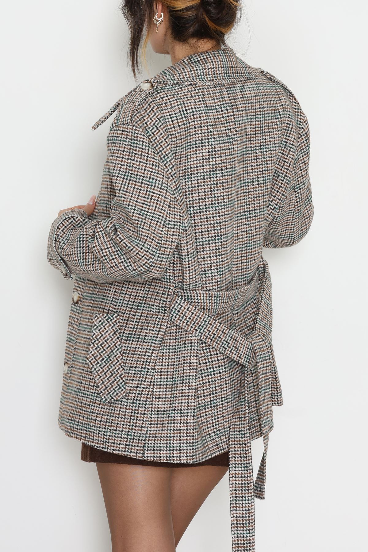 Astarlı Bağlamalı Ceket Vizon - 6325.001.