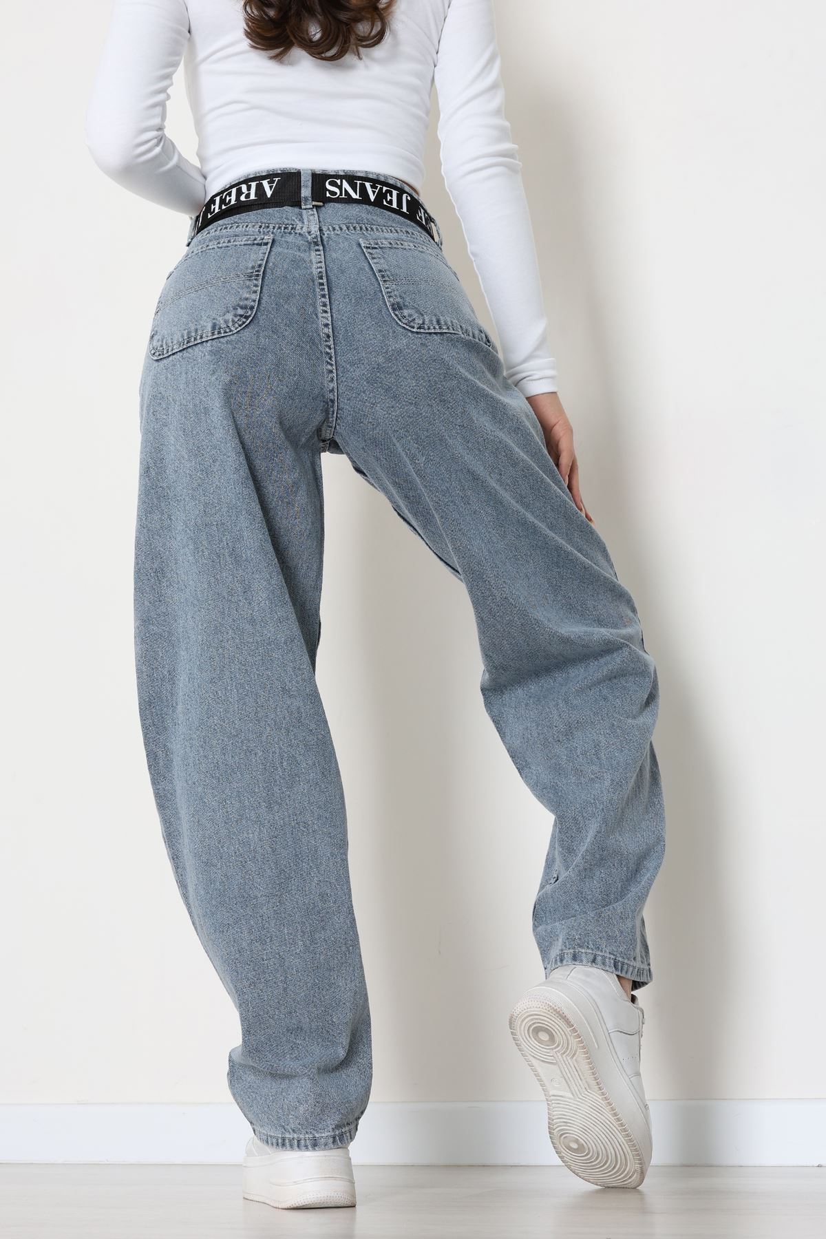 Kemerli Baggy Kot Pantolon Gray - 32535.1566.