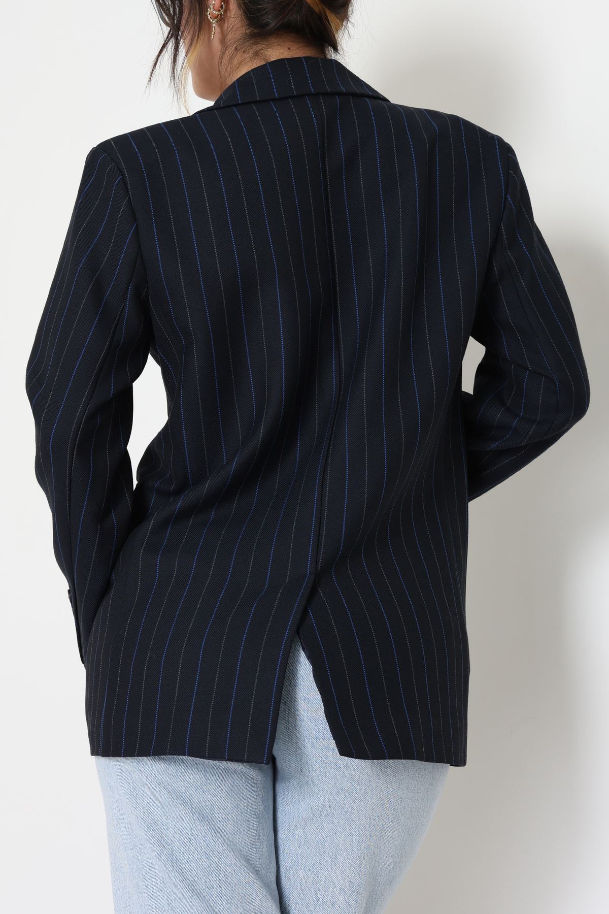 Astarlı Oversize Ceket Lacivert - 6269.001.