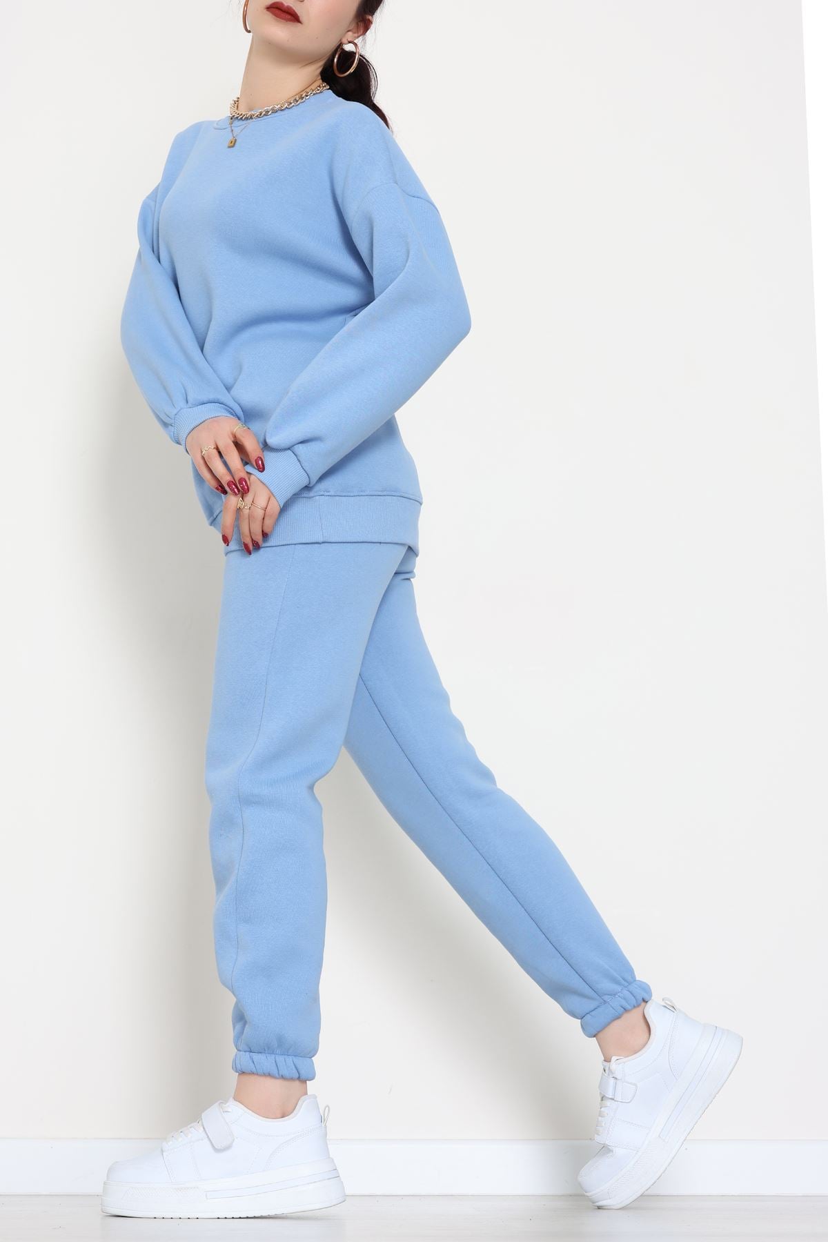 3 İplik Bisiklet Yaka Eşofman Takımı Bebemavi - 20779.1878.