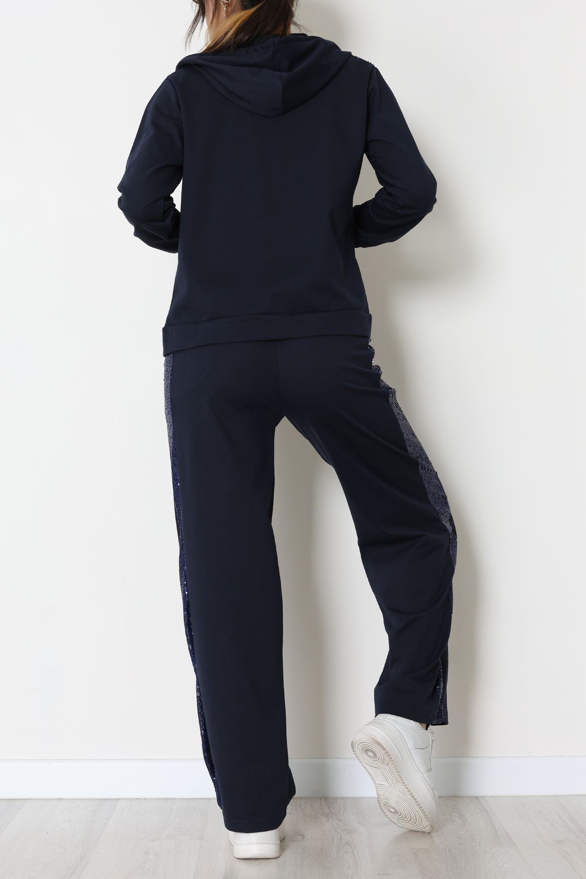 Pul İşlemeli 2 İplik Eşofman Takımı Lacivert - 40016.1857.