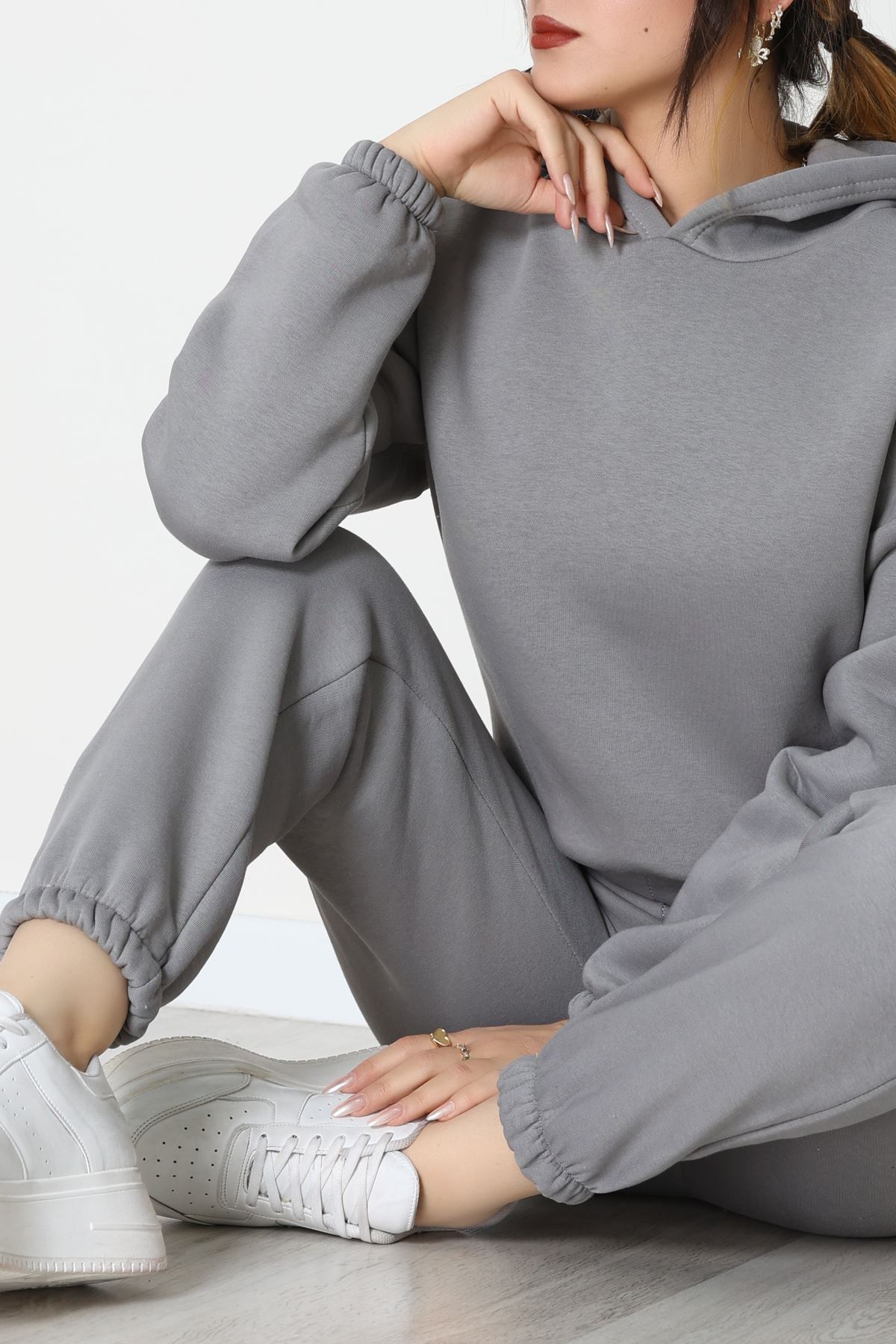 3 İplik Şardonlu Eşofman Takımı Antrasit - 52049.1878.