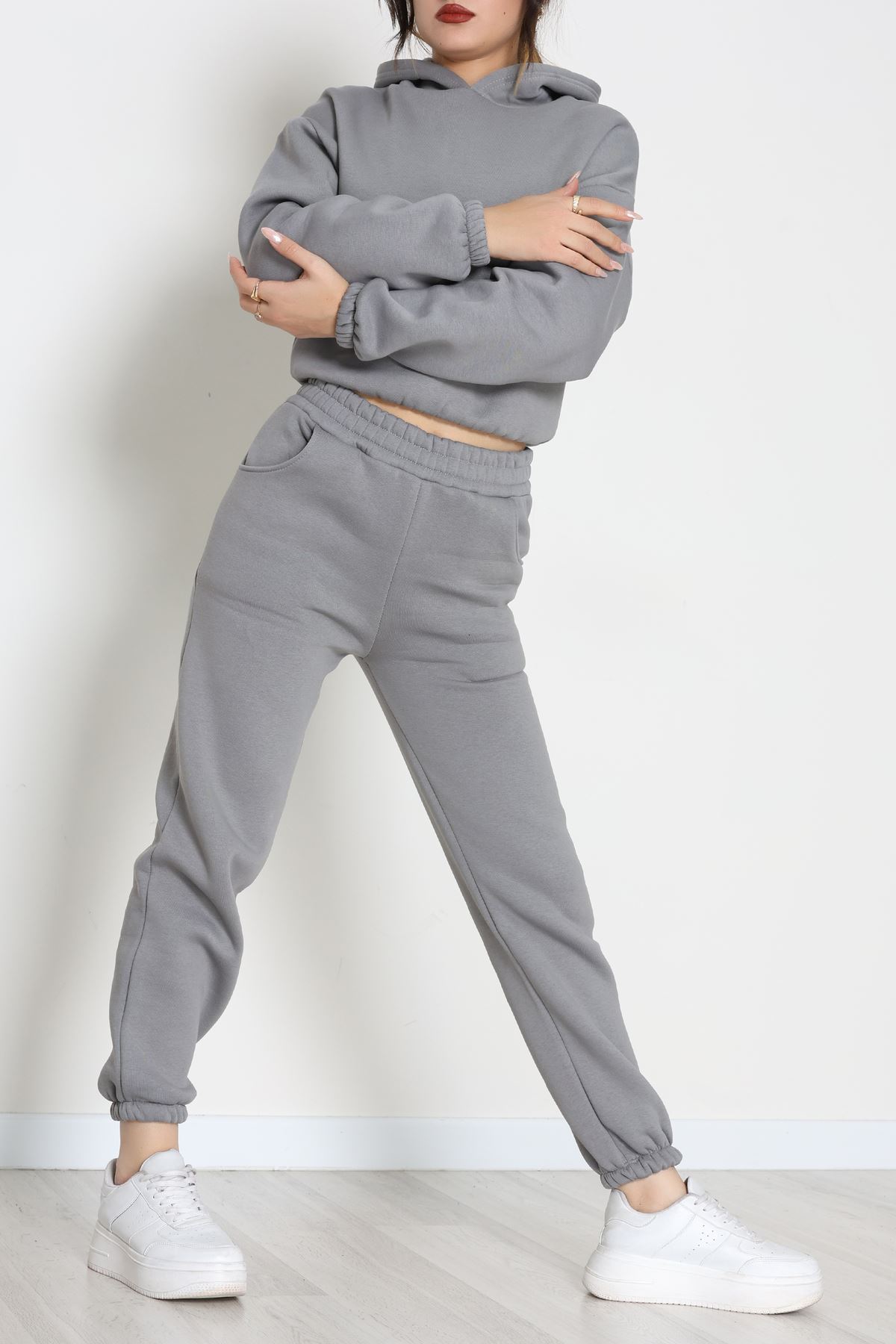 3 İplik Şardonlu Eşofman Takımı Antrasit - 52049.1878.