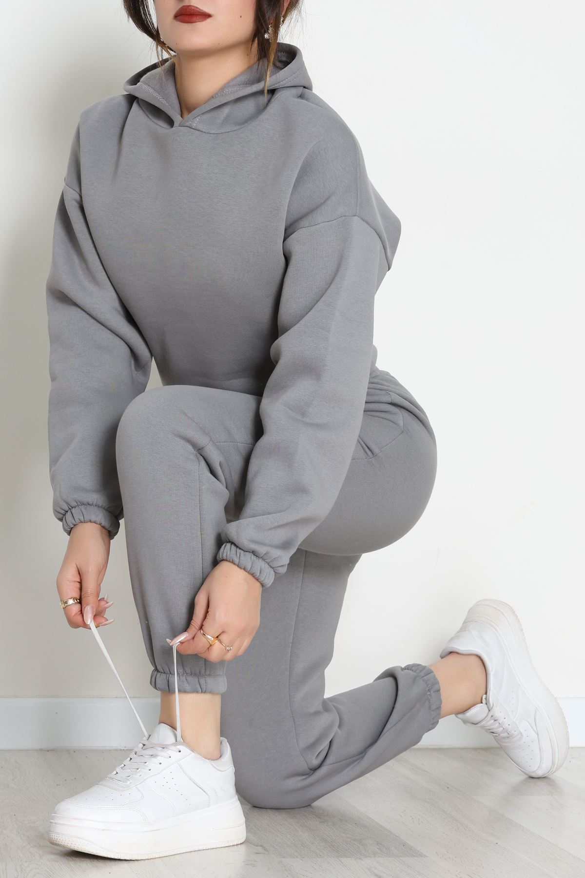 3 İplik Şardonlu Eşofman Takımı Antrasit - 52049.1878.