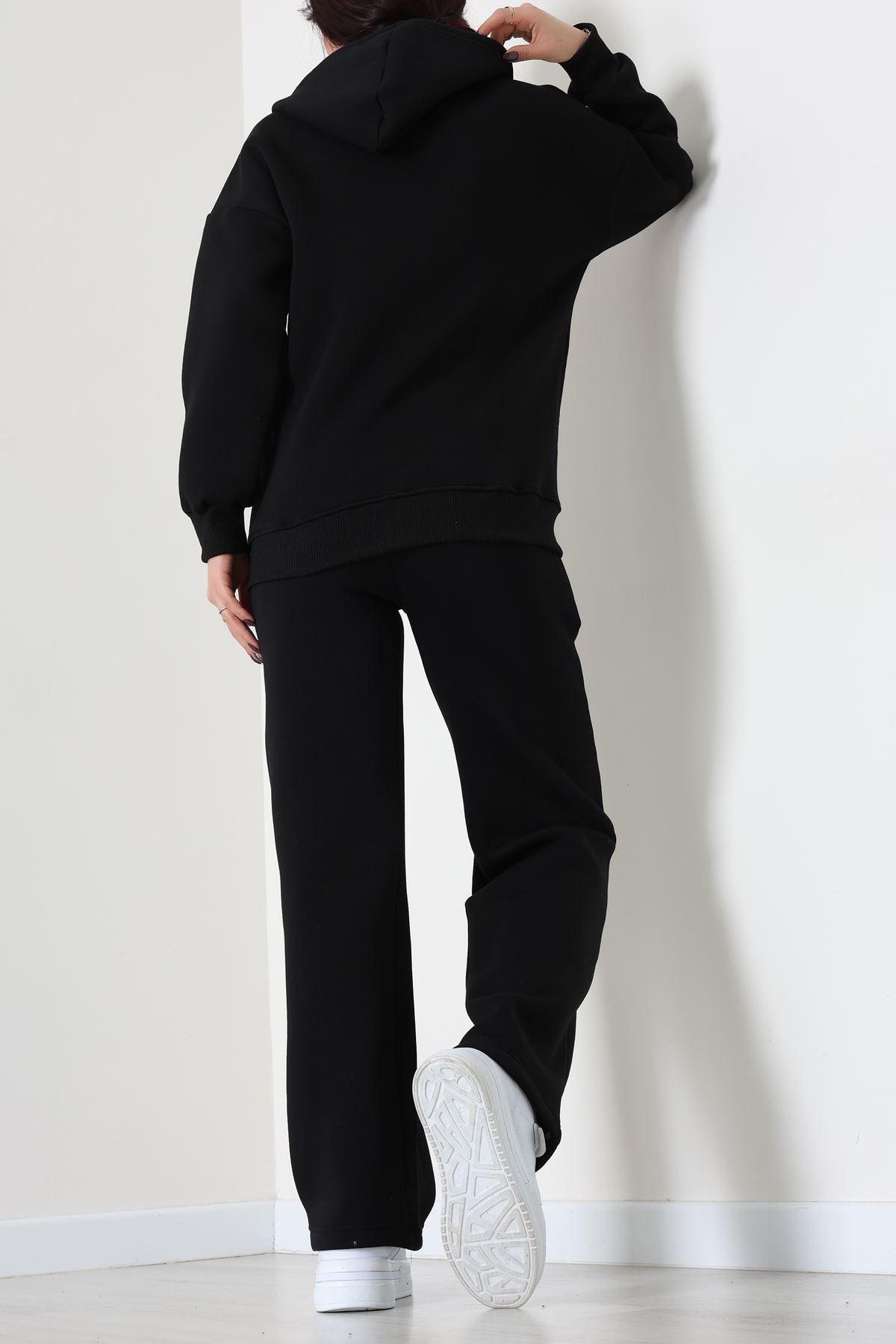 3 İplik Şardonlu Eşofman Takımı Siyah - 20254.1878.