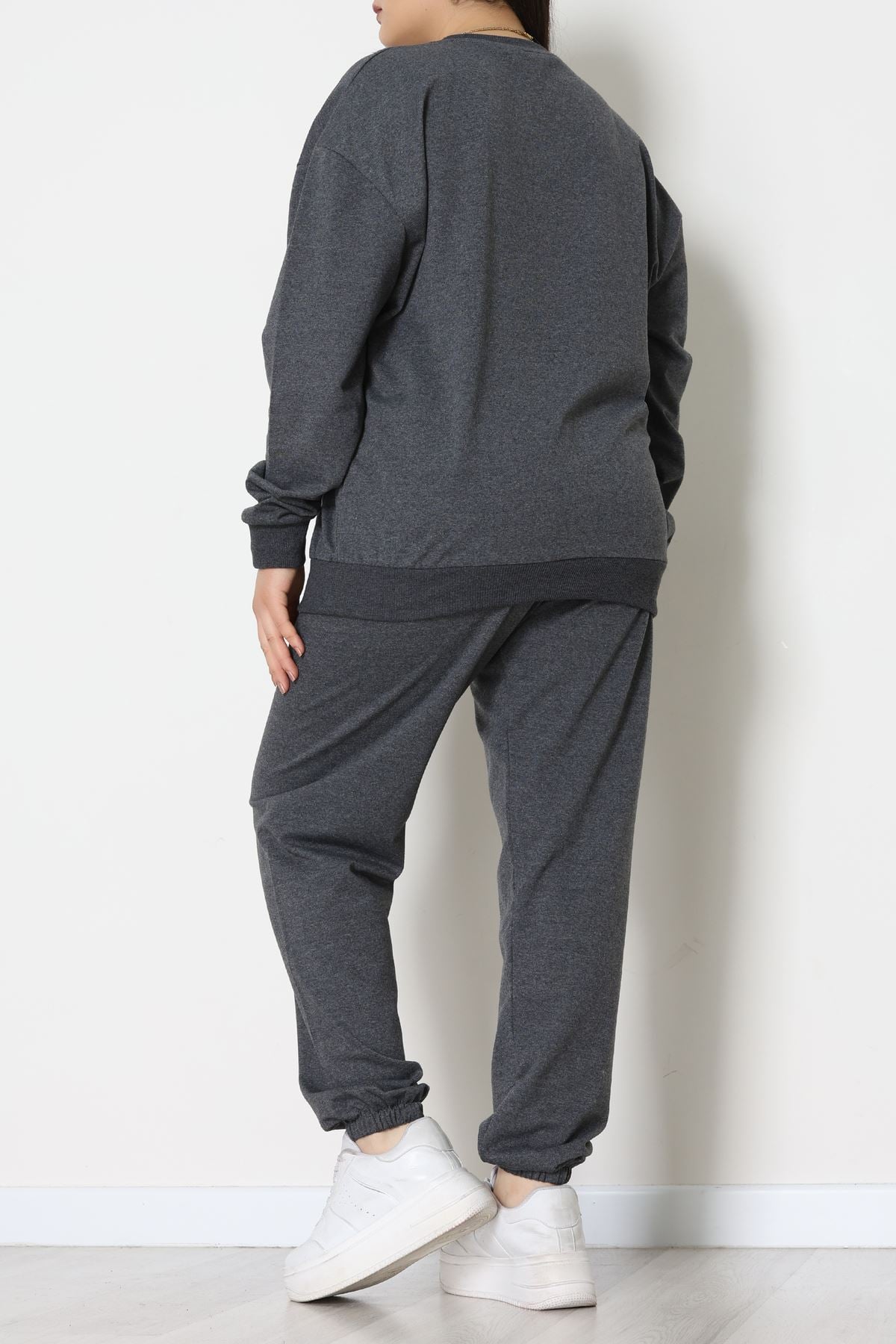 2 İplik Büyük Beden Eşofman Takımı Füme - 50795.1857.