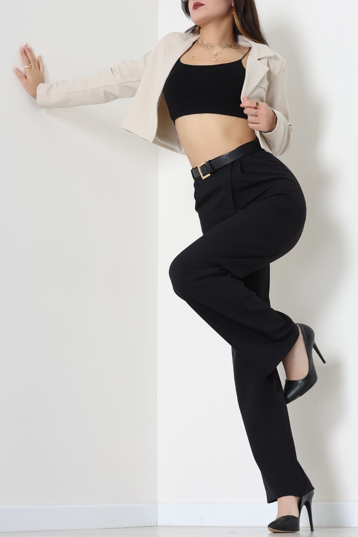 Astarlı Poliviskon Kısa Blazer Ceket Taş - 31824.1397.