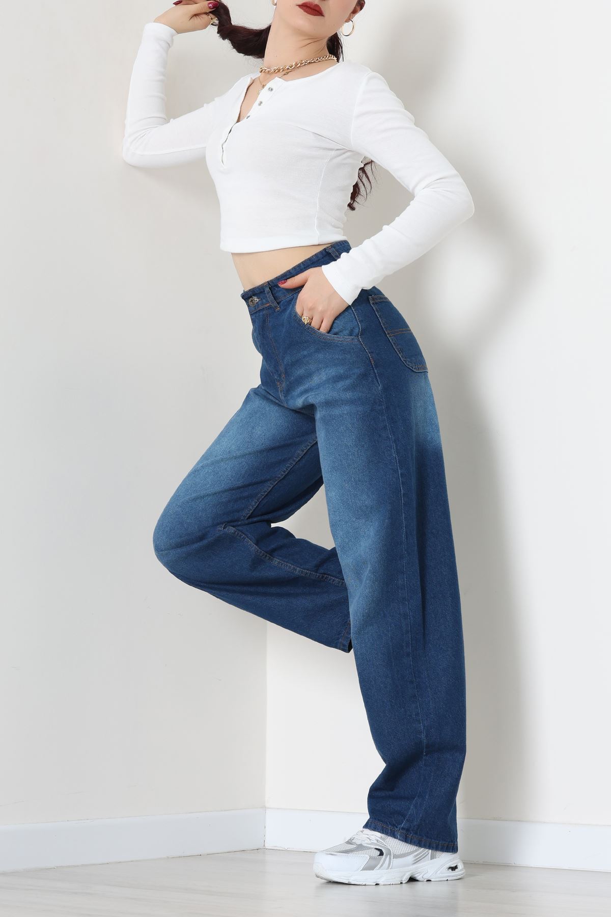 Baggy Kot Pantolon Mavi1 - 31586.1566.