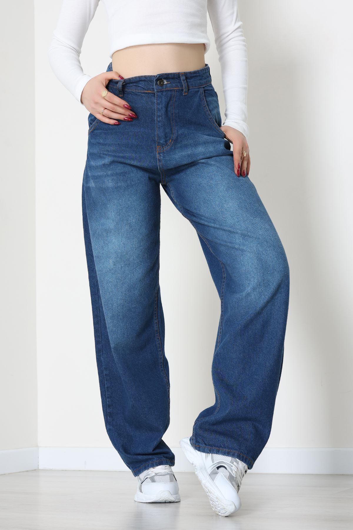 Baggy Kot Pantolon Mavi1 - 31586.1566.