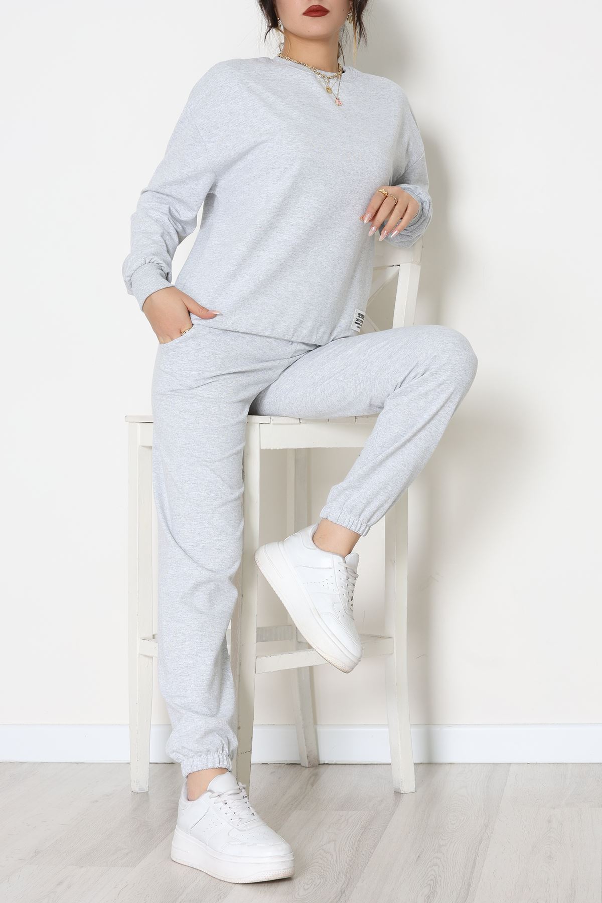 Armalı Eşofman Takımı Gri - 20087.1857.