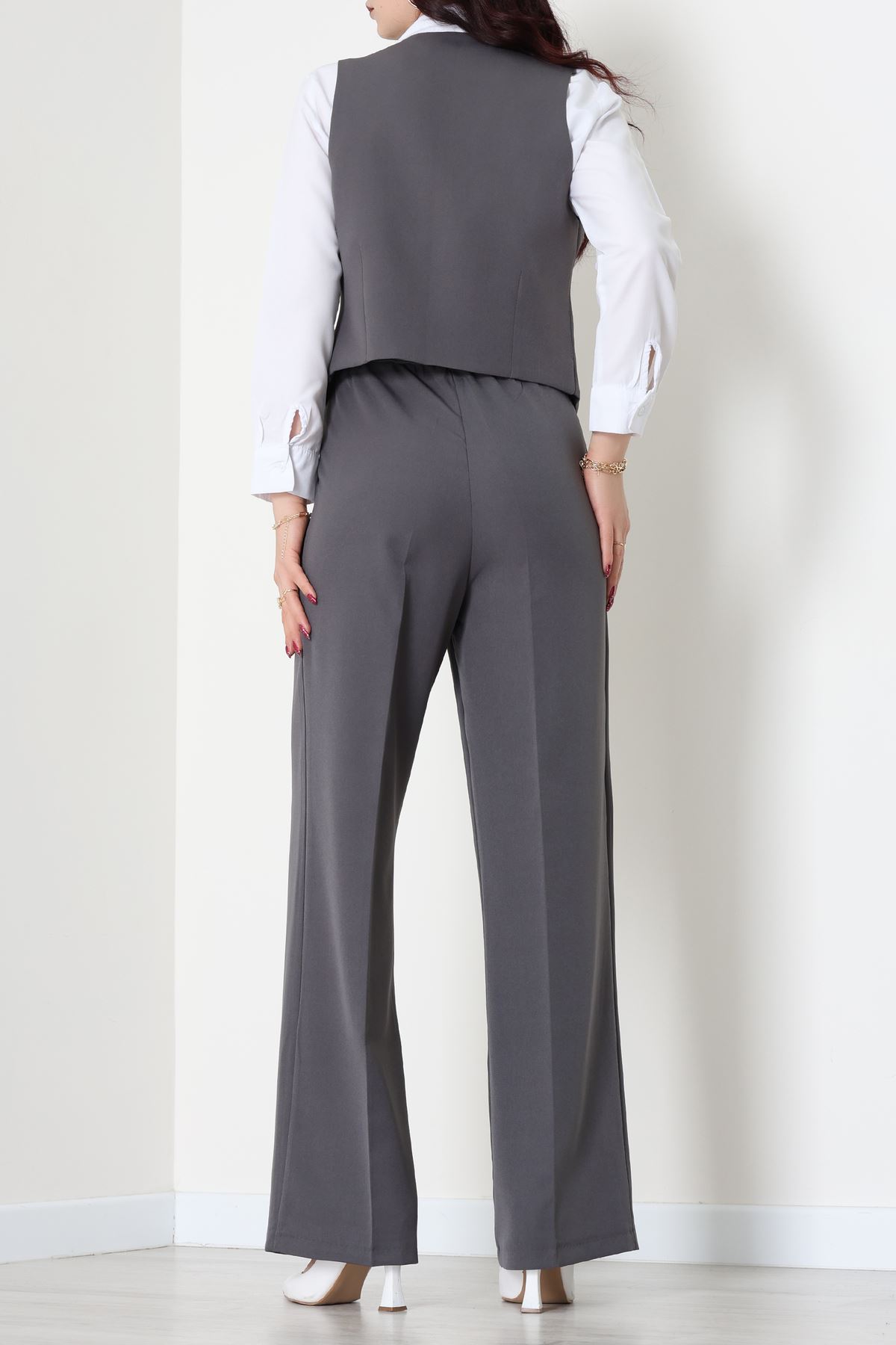 Dabıl Kumaş Fleto Cep Yelek Pantolon İkili Takım Antrasit - 70878.1991.