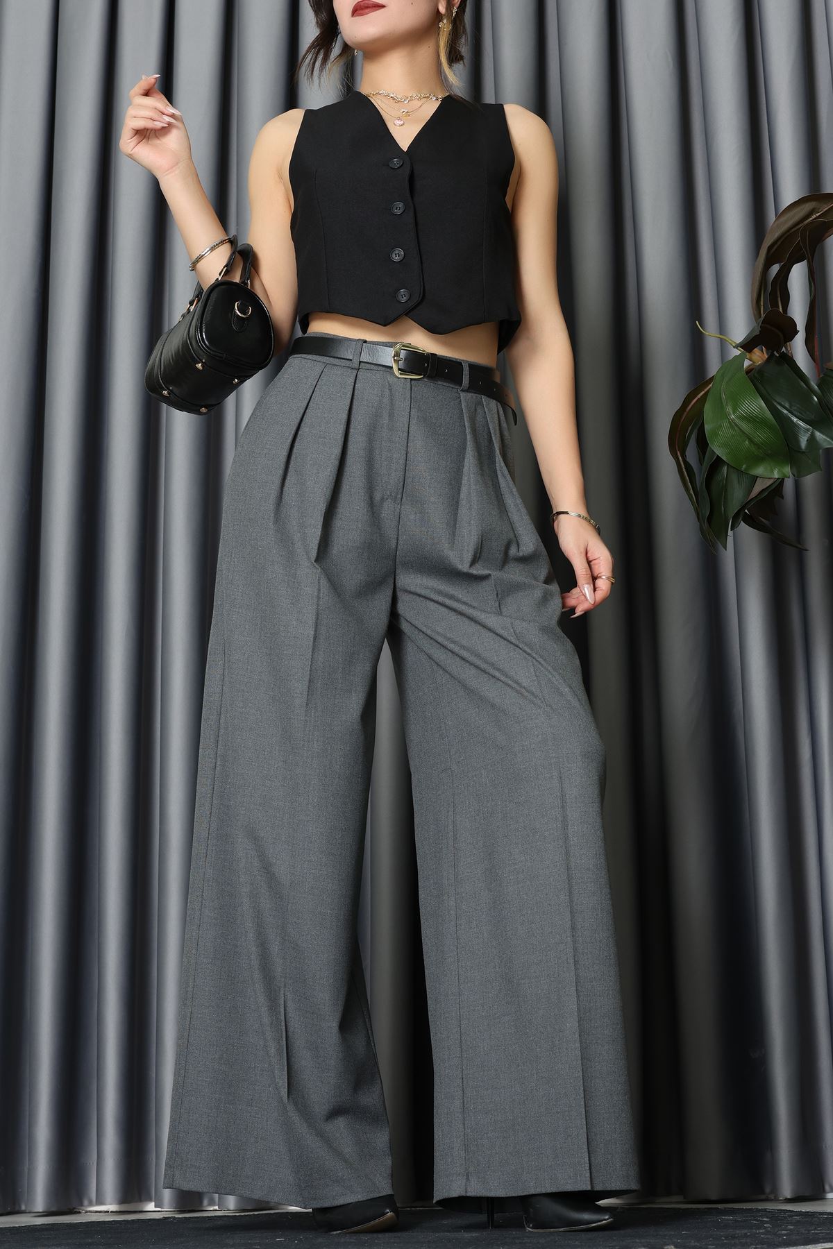 Kemerli Pileli Pantolon Anti - 51070.1995.