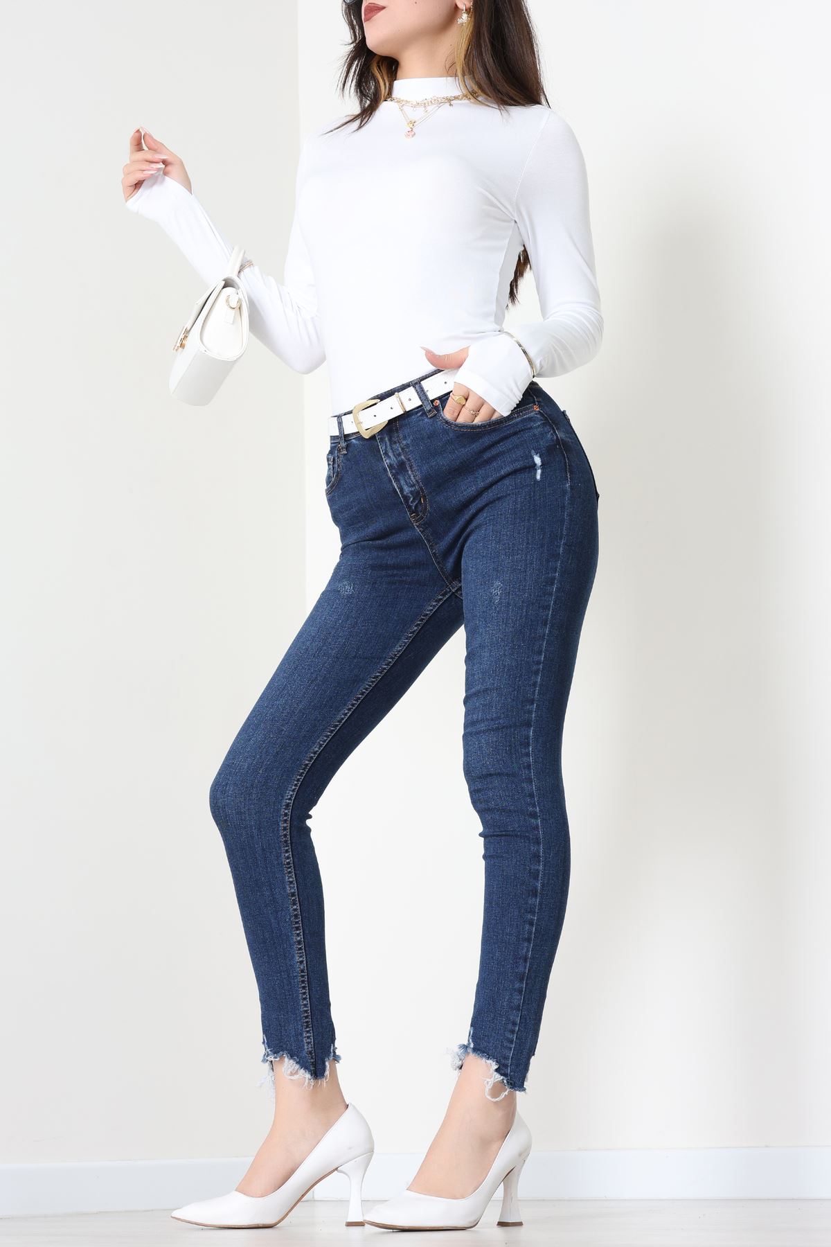 Parmak Geçmeli Bluz Beyaz - 21756.200.