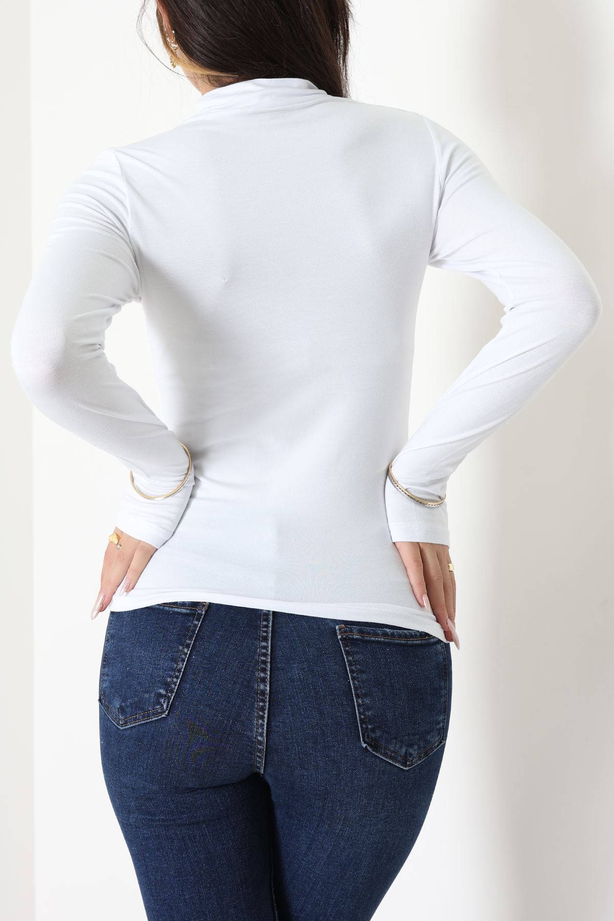 Parmak Geçmeli Bluz Beyaz - 21756.200.