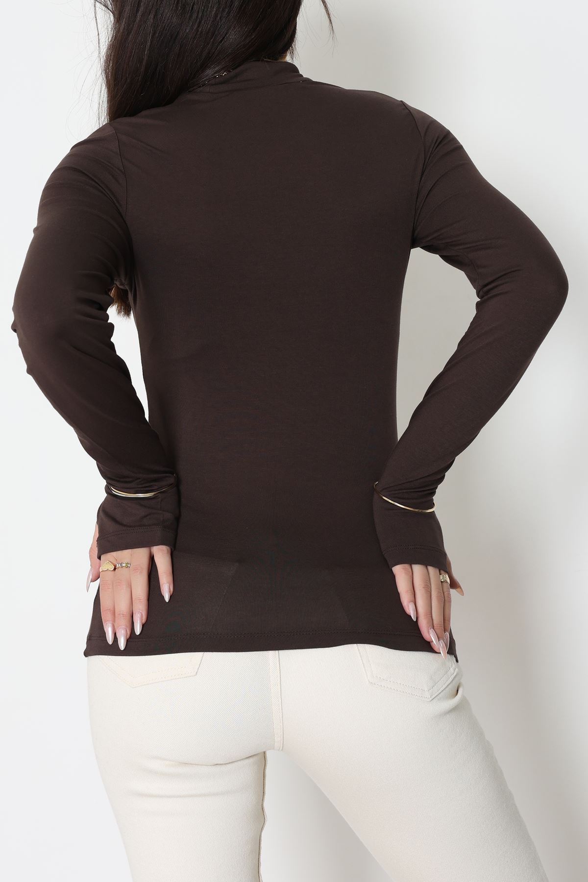 Parmak Geçmeli Bluz Kahve - 21756.200.