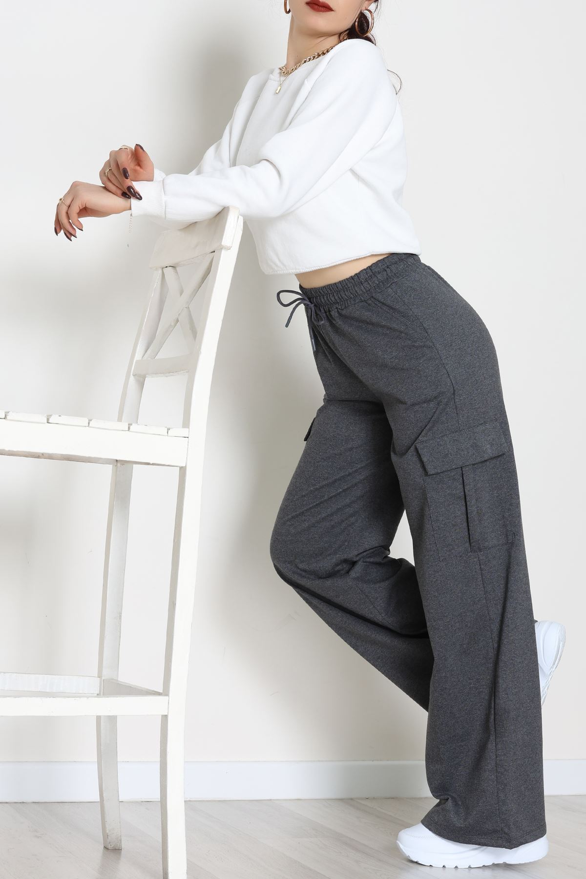 Kargo Cepli Eşofman Altı Gri - 52131.1857.