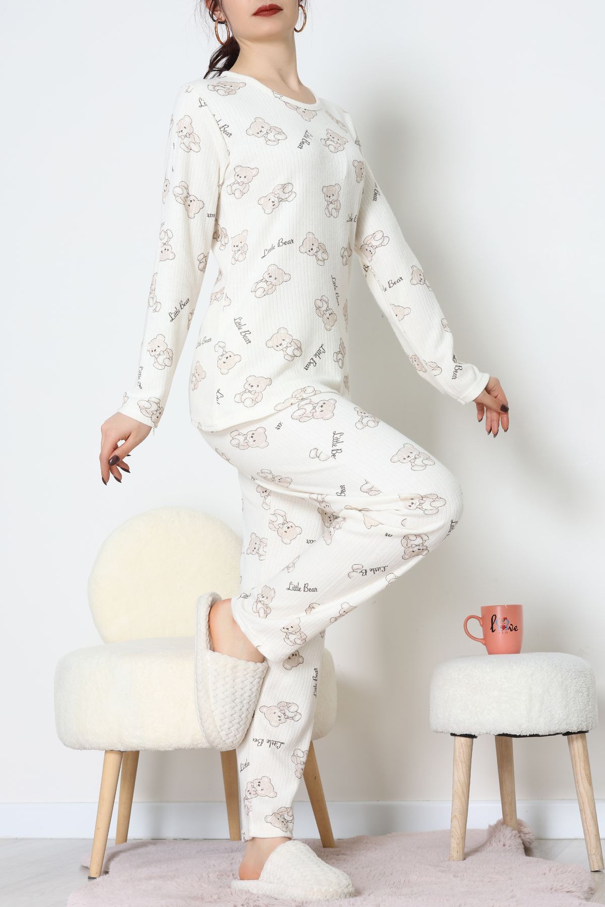 İnterlok Pijama Takımı Bej - 55009.1567.