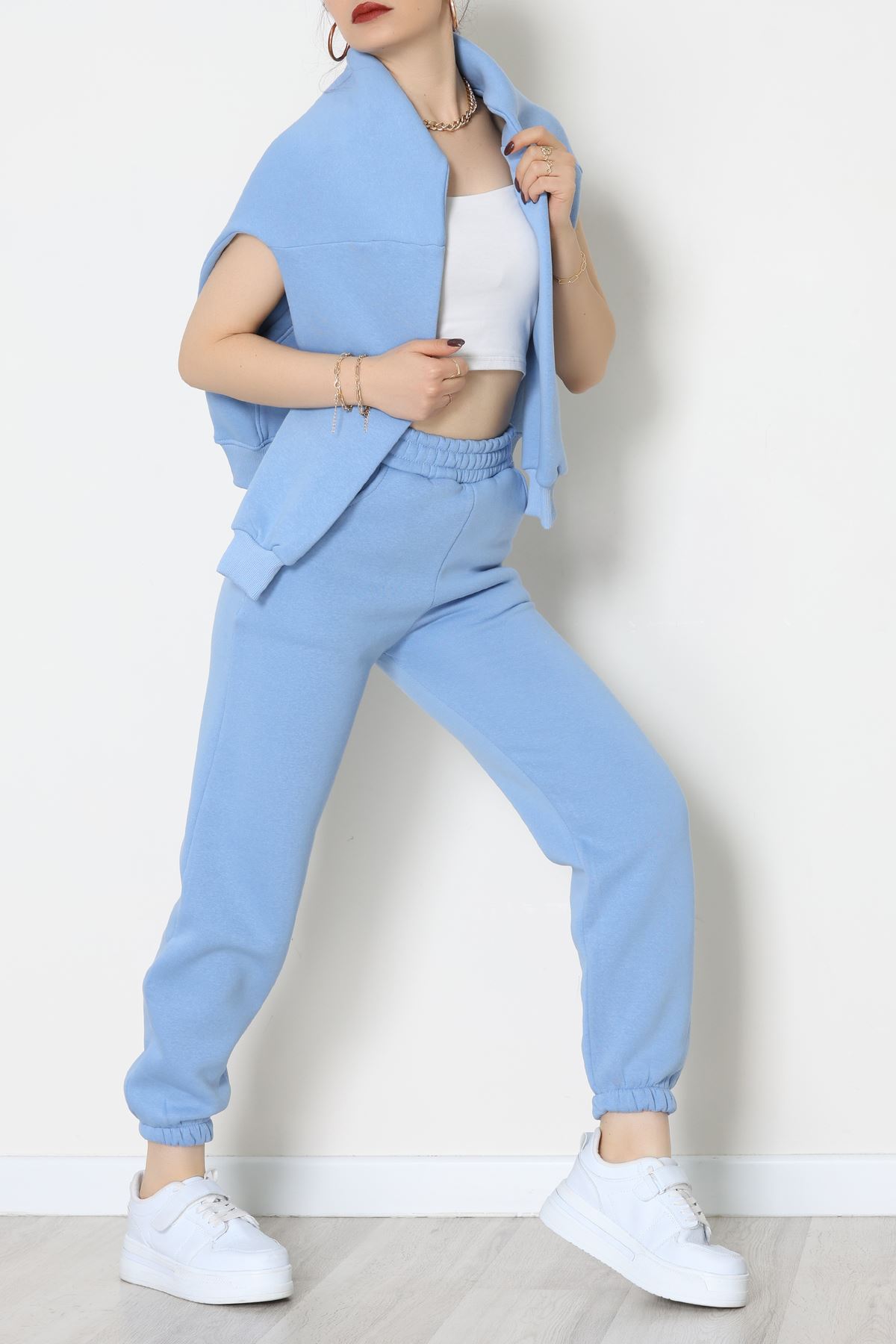 3 İplik Kapşonlu Eşofman Takımı Bebemavi - 20255.1878.