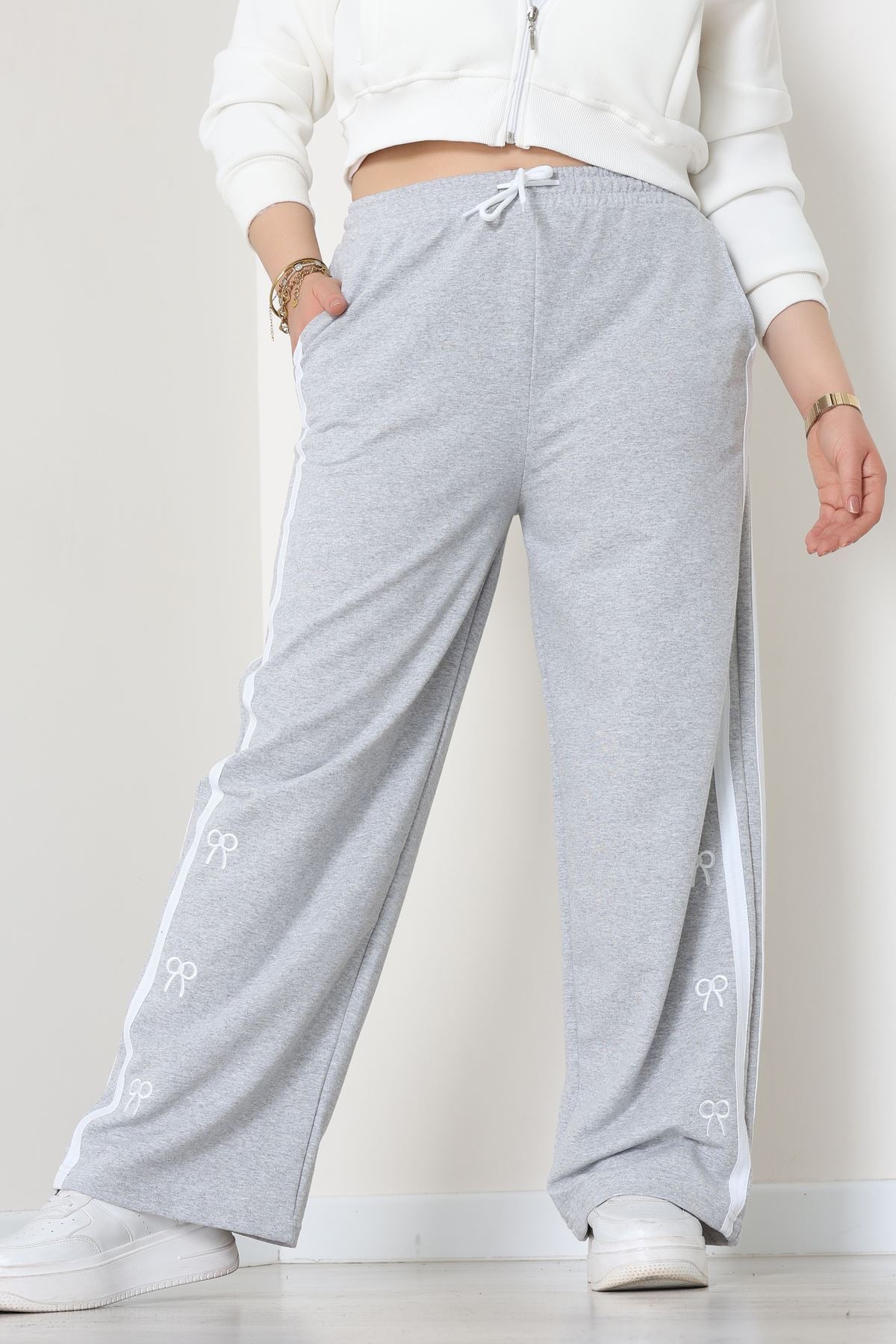 2 İplik Büyük Beden Eşofman Altı Gri - 52178.1005.