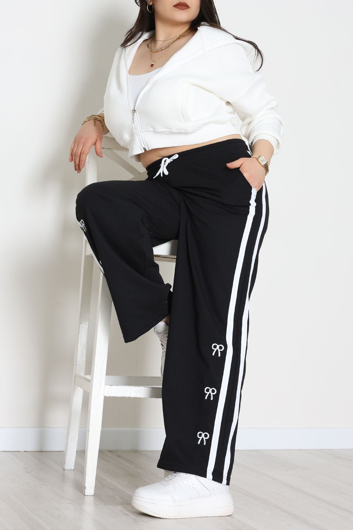 2 İplik Büyük Beden Eşofman Altı Siyah - 52178.1005.