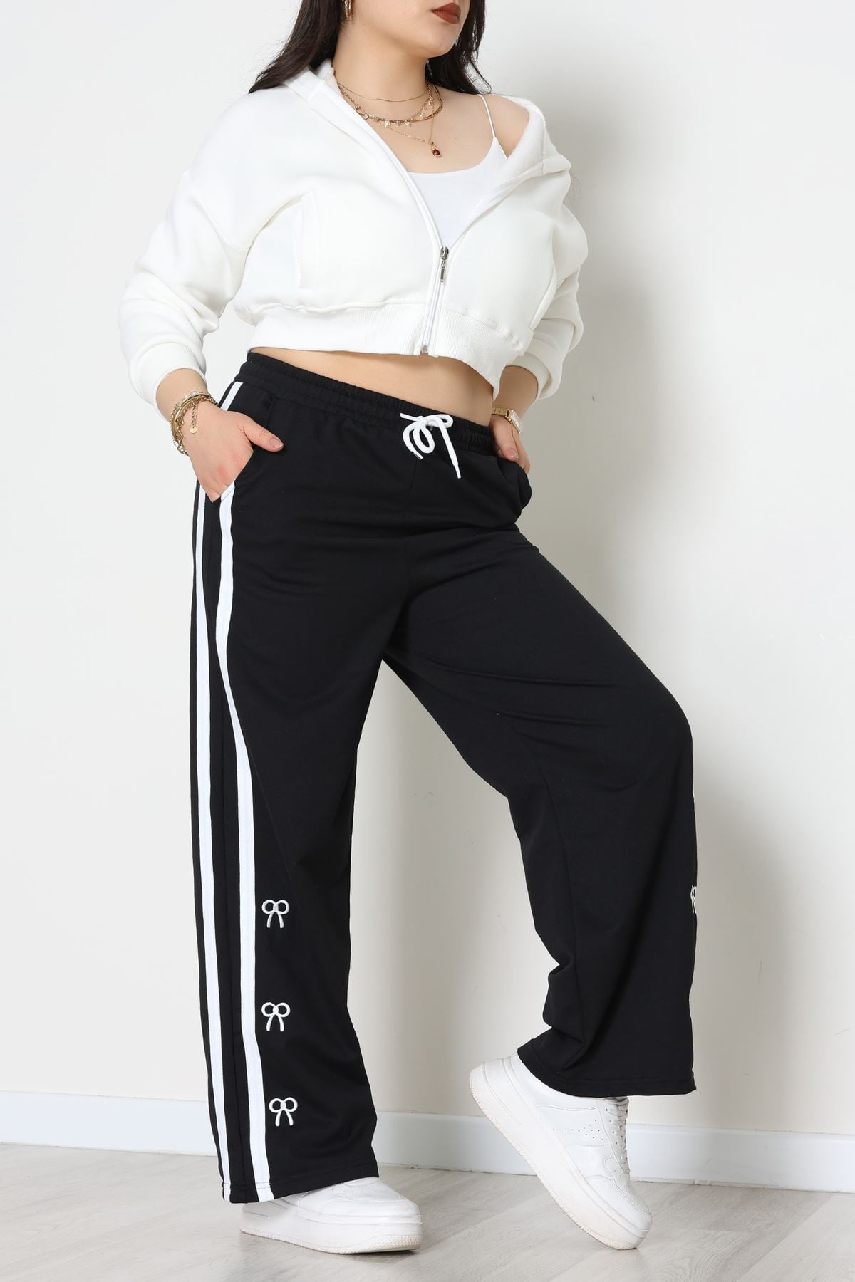 2 İplik Büyük Beden Eşofman Altı Siyah - 52178.1005.