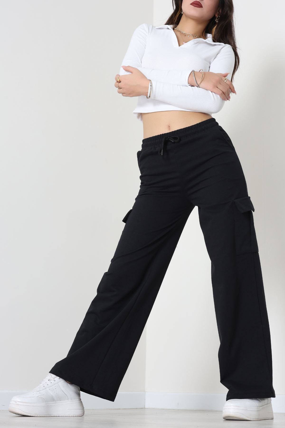 Kargo Cepli Eşofman Altı Siyah - 52131.1857.