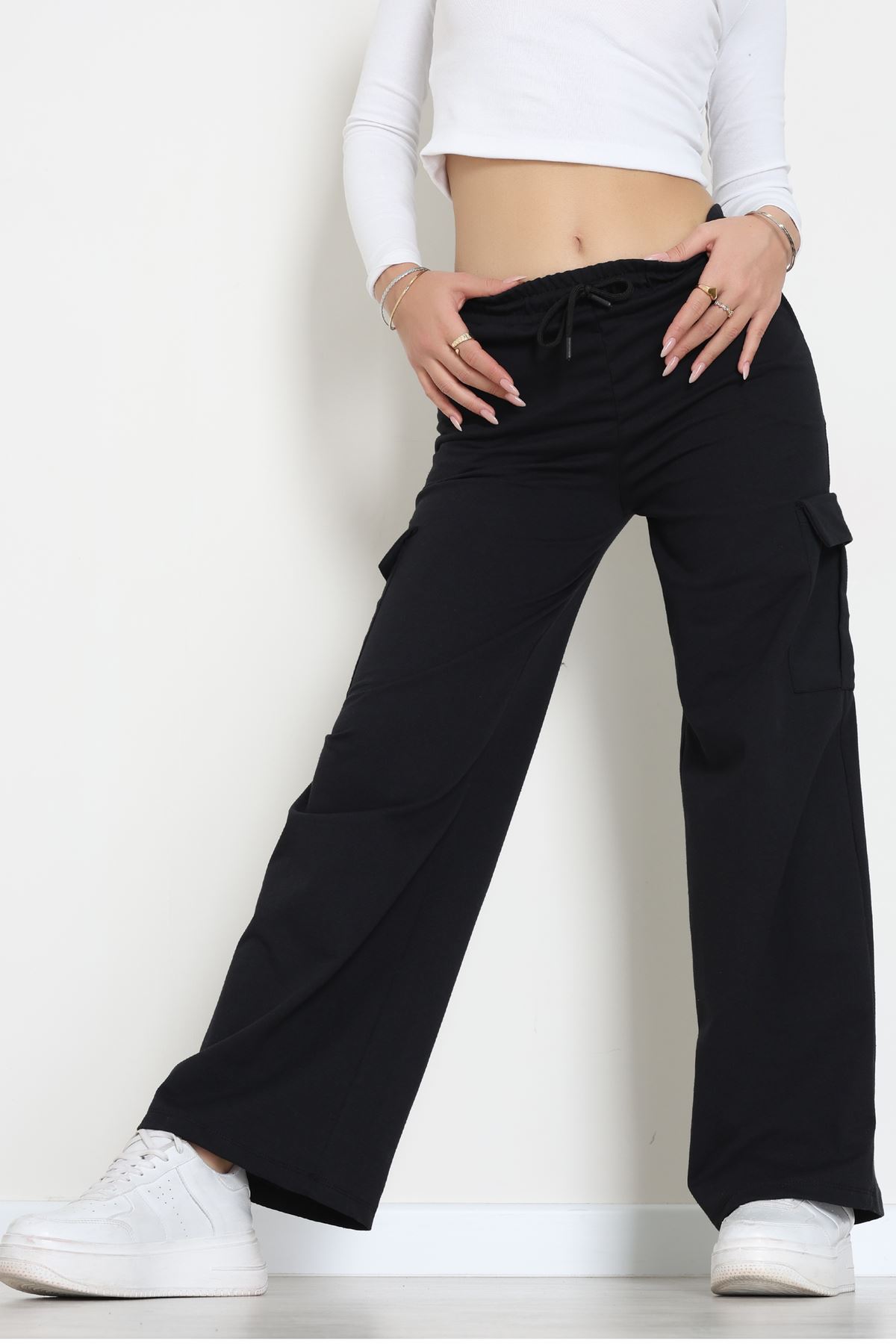 Kargo Cepli Eşofman Altı Siyah - 52131.1857.