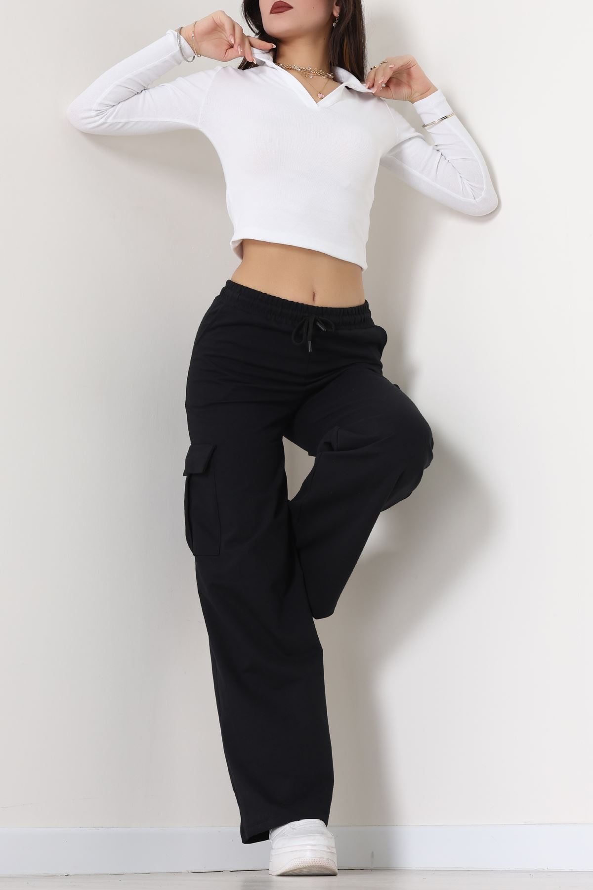 Kargo Cepli Eşofman Altı Siyah - 52131.1857.