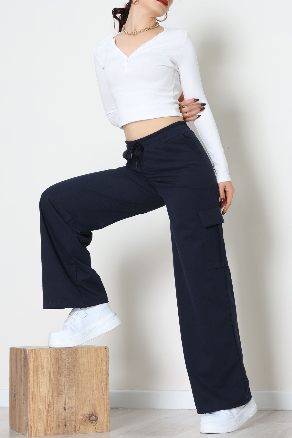 Kargo Cepli Eşofman Altı Lacivert - 52131.1857.