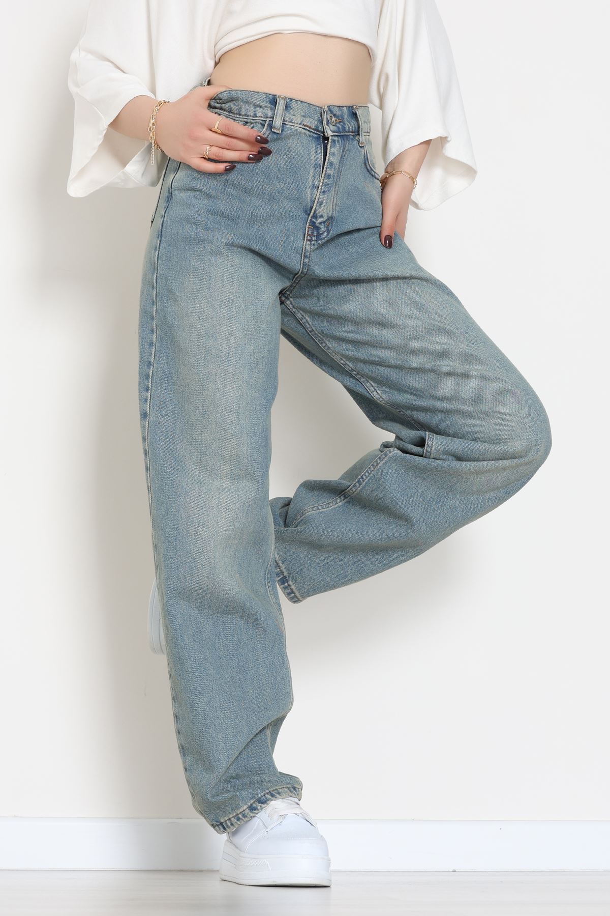 Baggy Kot Pantolon Tintaçıkmavi - 31536.2088.