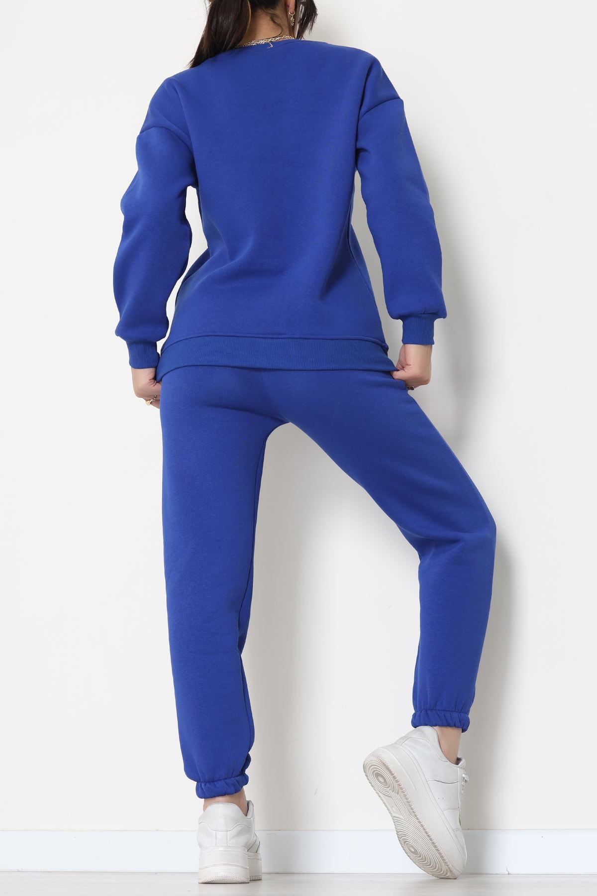 3 İplik Bisiklet Yaka Eşofman Takımı Saks - 20779.1878.