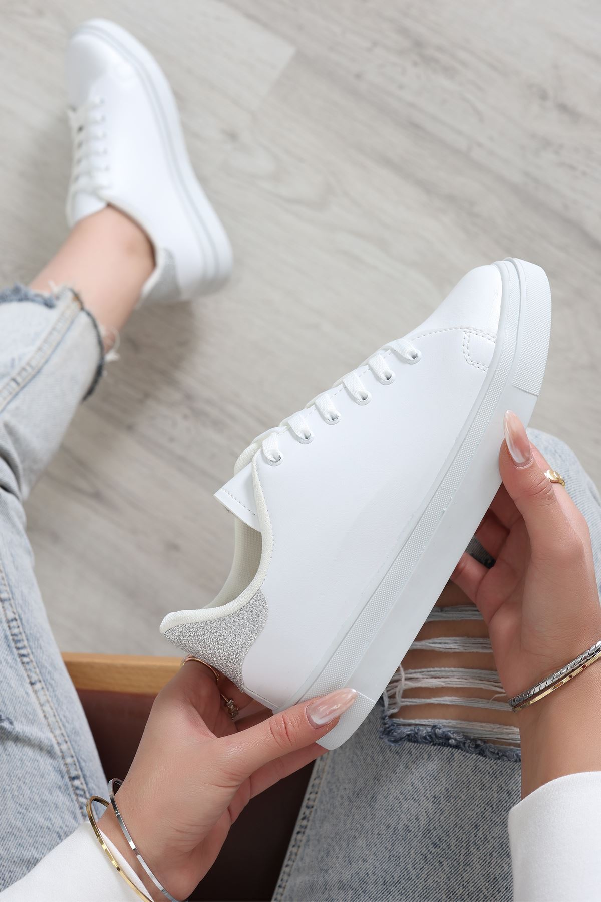 Kalın Tbn Günlük Ayakkabı Beyazgümüş - 8585.264.