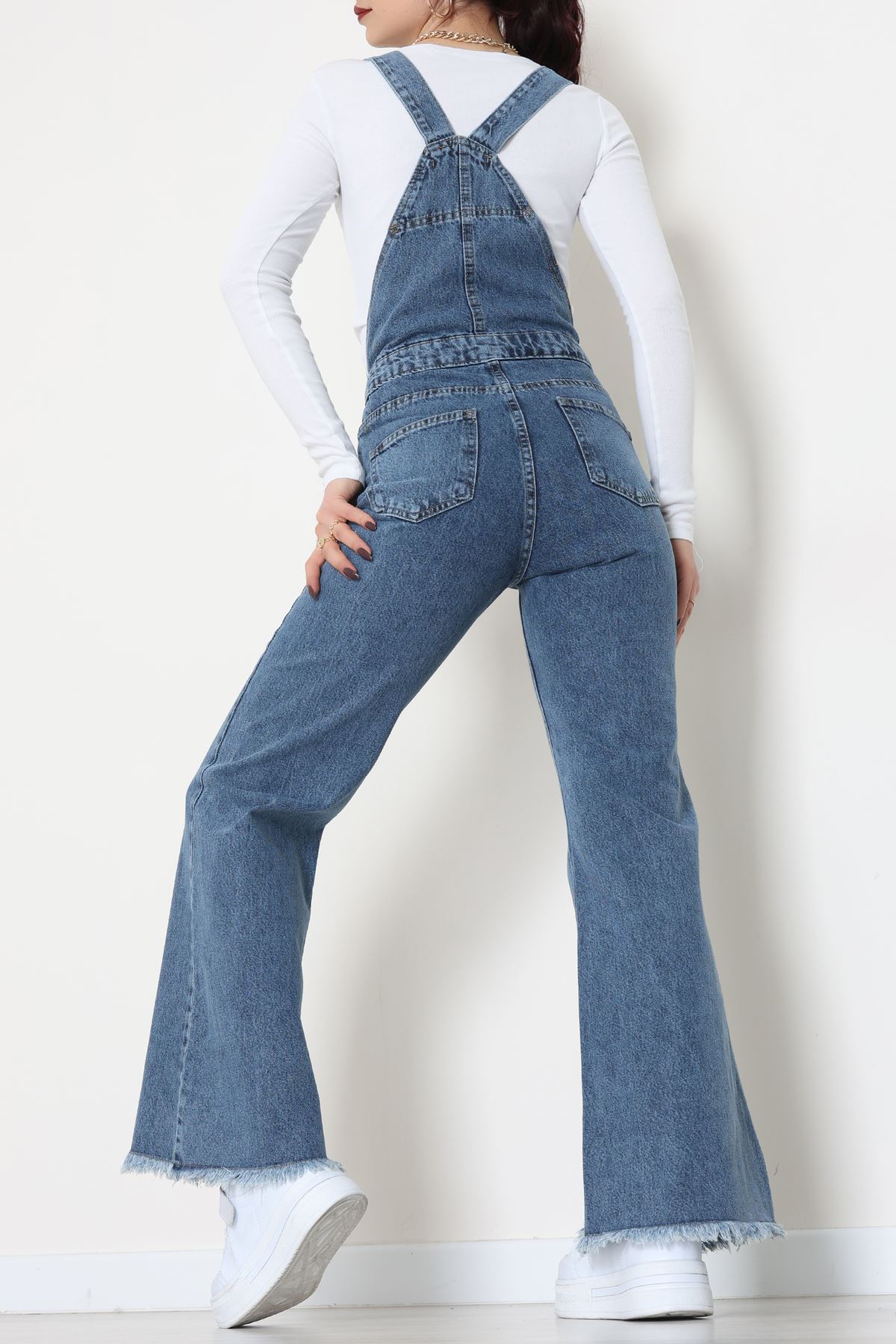 Kot Salopet Önden Düğmeli Tulum Açıkmavi - 31789.683.