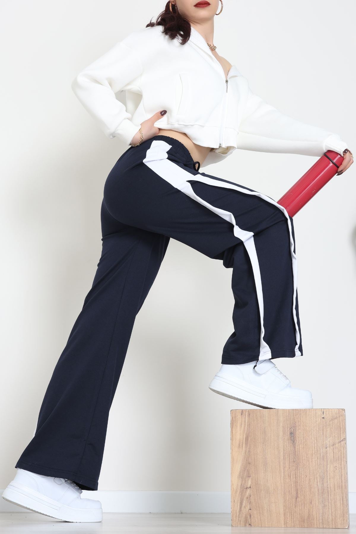 2 İplik Şeritli Eşofman Altı Lacivert - 52050.1857.