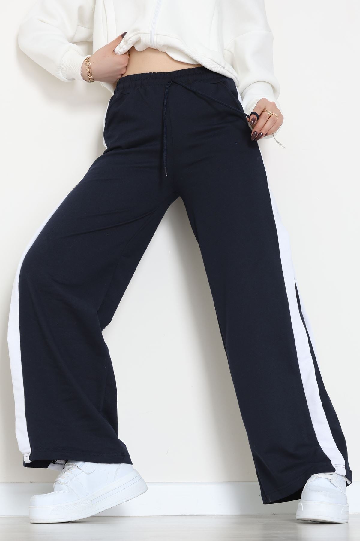 2 İplik Şeritli Eşofman Altı Lacivert - 52050.1857.