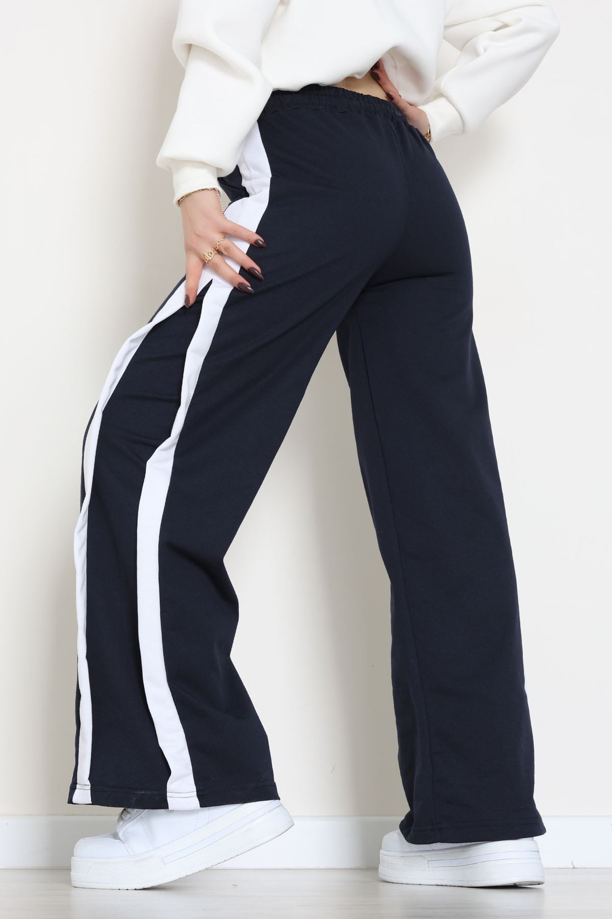 2 İplik Şeritli Eşofman Altı Lacivert - 52050.1857.