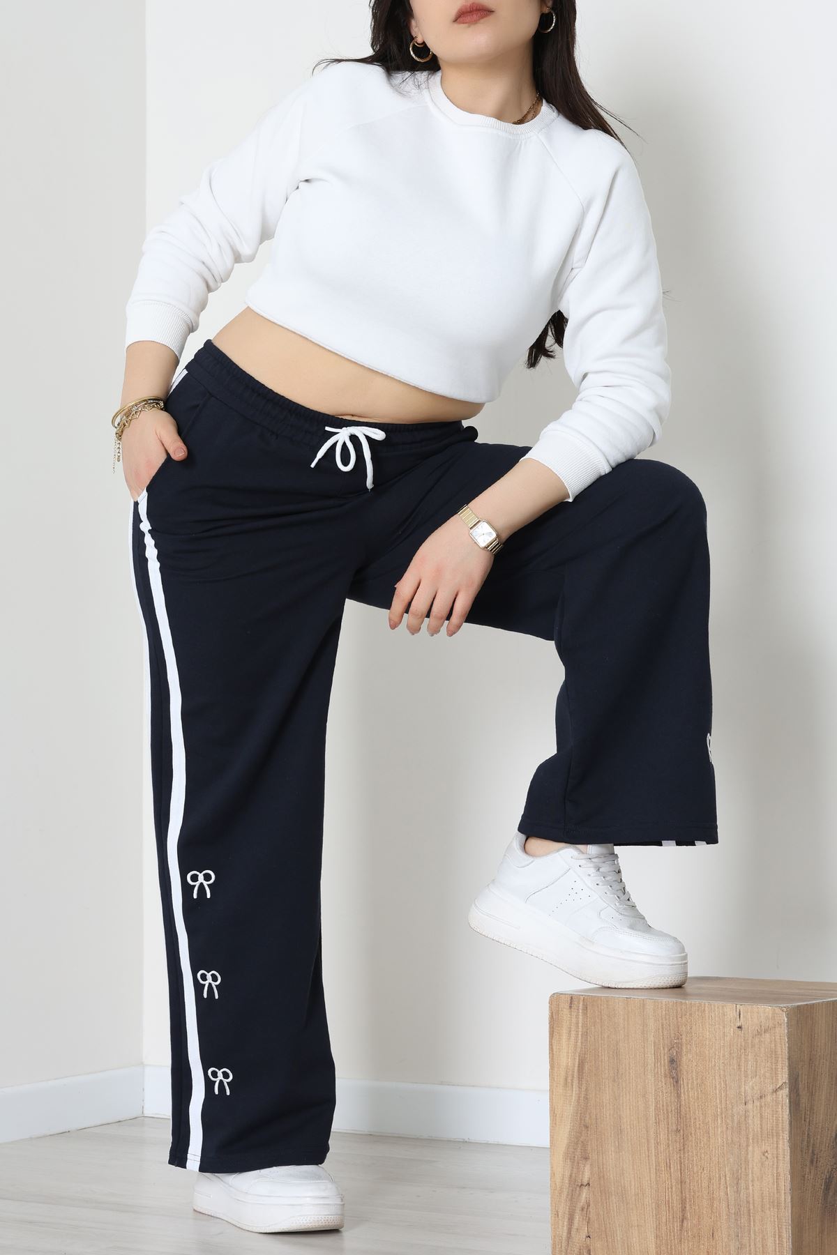 2 İplik Büyük Beden Eşofman Altı Lacivert - 52178.1005.