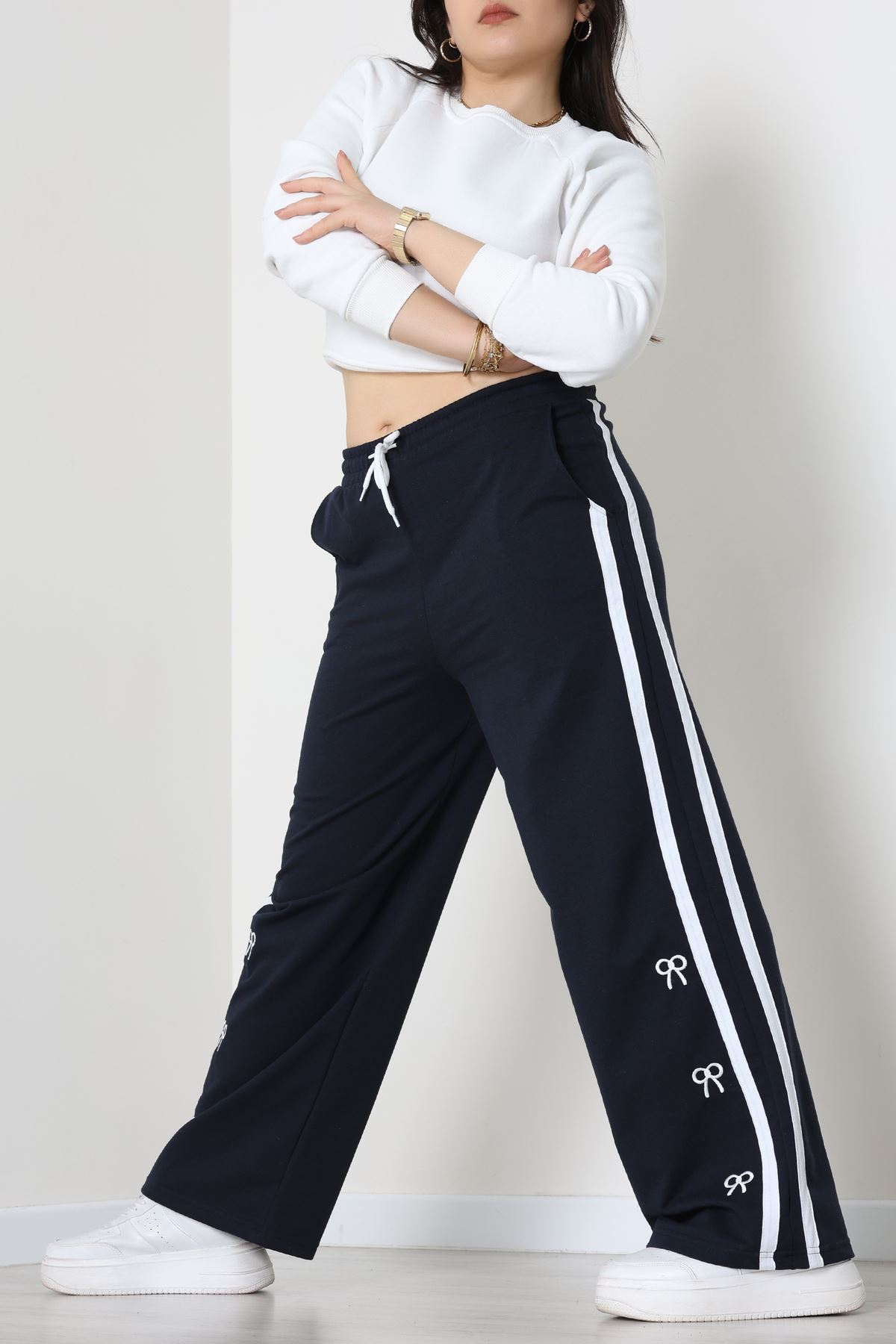 2 İplik Büyük Beden Eşofman Altı Lacivert - 52178.1005.