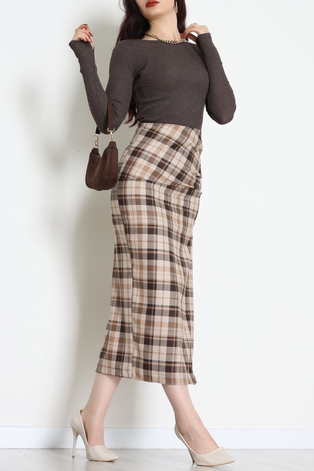 Kaşkorse Parmak Geçmeli Body Acıkahve - 55031.1567.