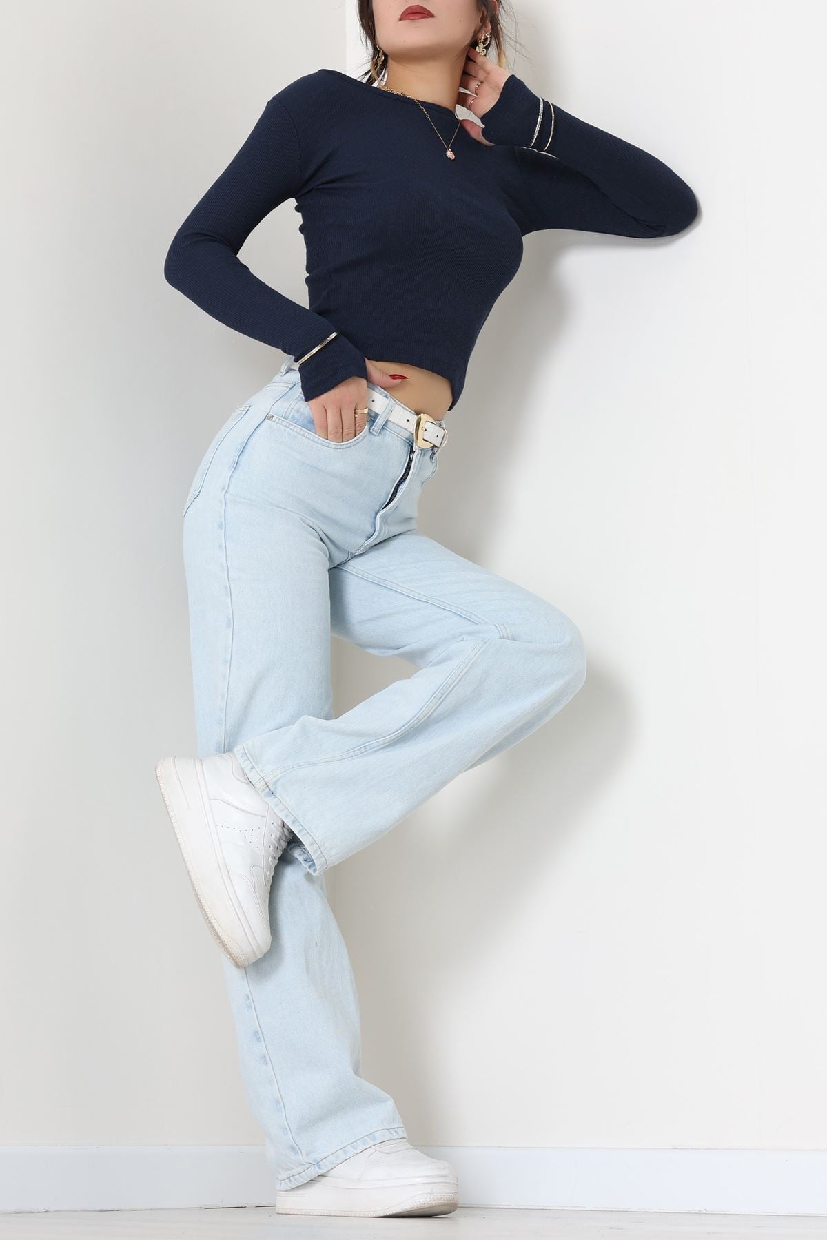 Kaşkorse Parmak Geçmeli Body Lacivert - 55031.1567.