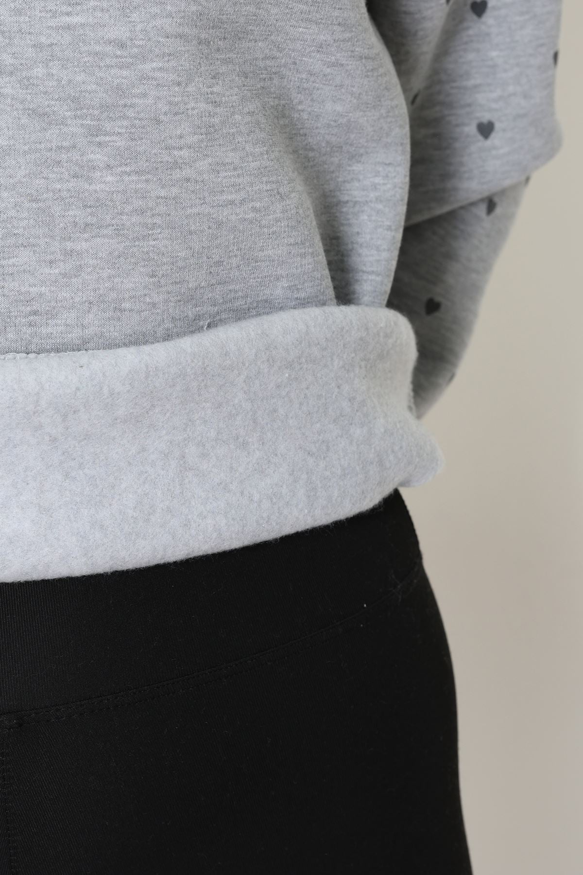 3 İplik Bisiklet Yaka Sweat Gri - 42238.1878.