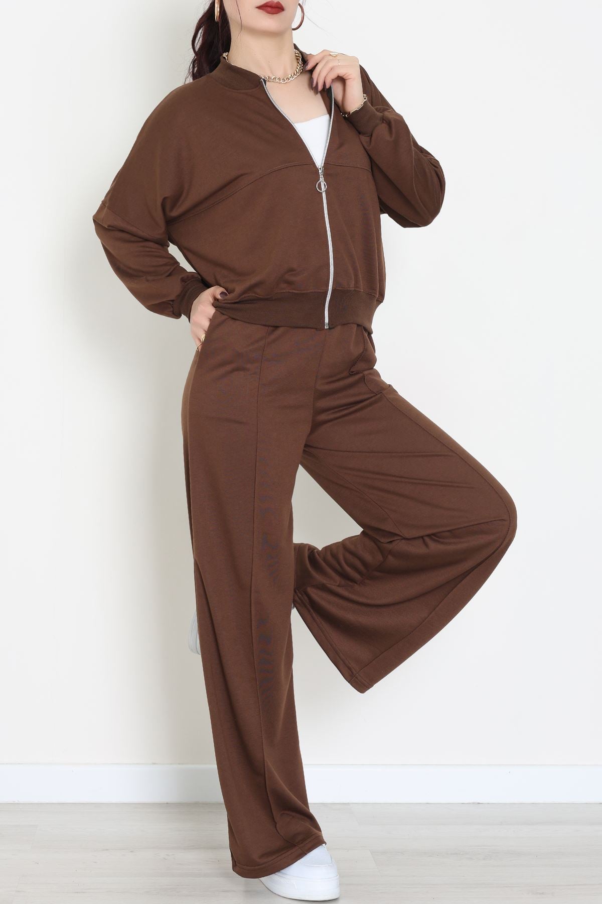 2 İplik Eşofman Takımı Acıkahve - 55022.1857.