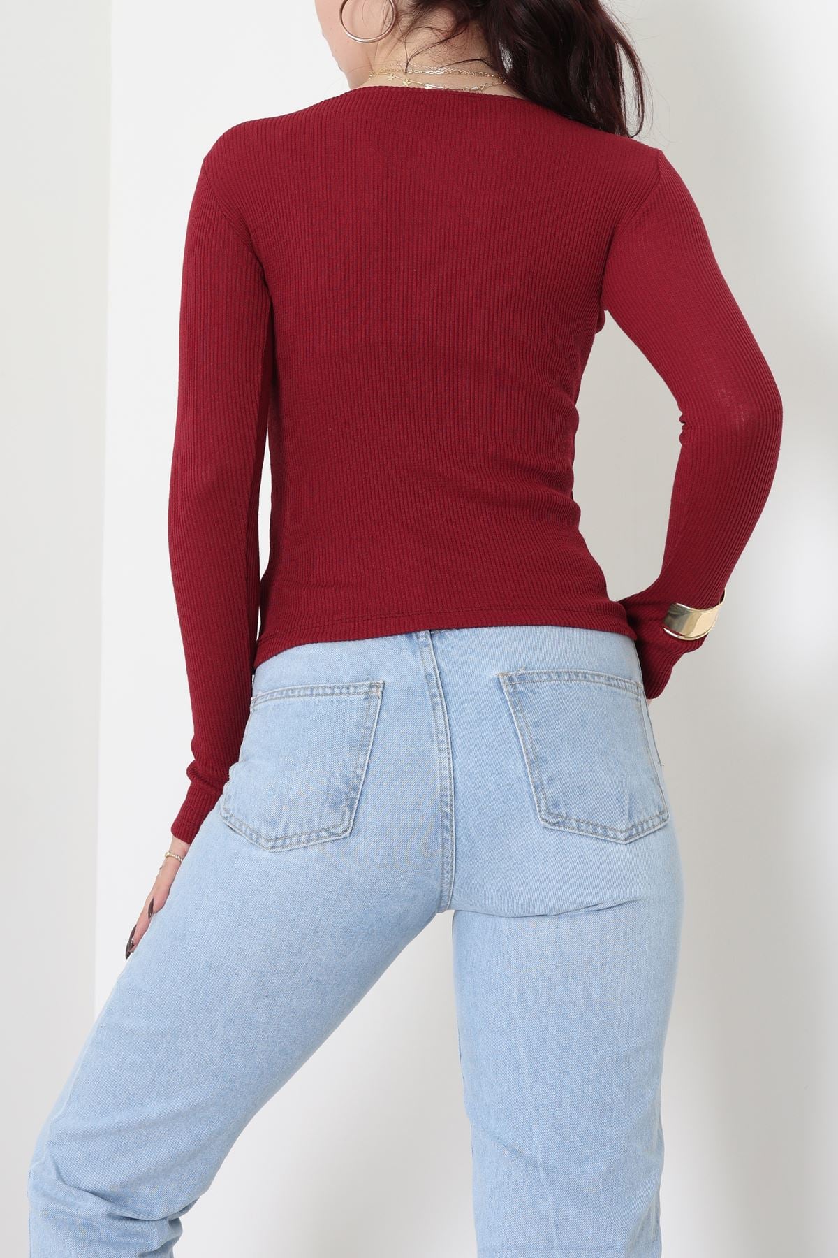 Kaşkorse Parmak Geçmeli Body Bordo - 55031.1567.