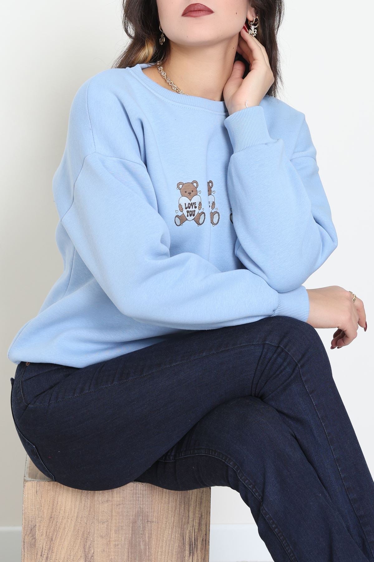 3 İplik Bisiklet Yaka Sweat Bebemavi - 42240.1878.