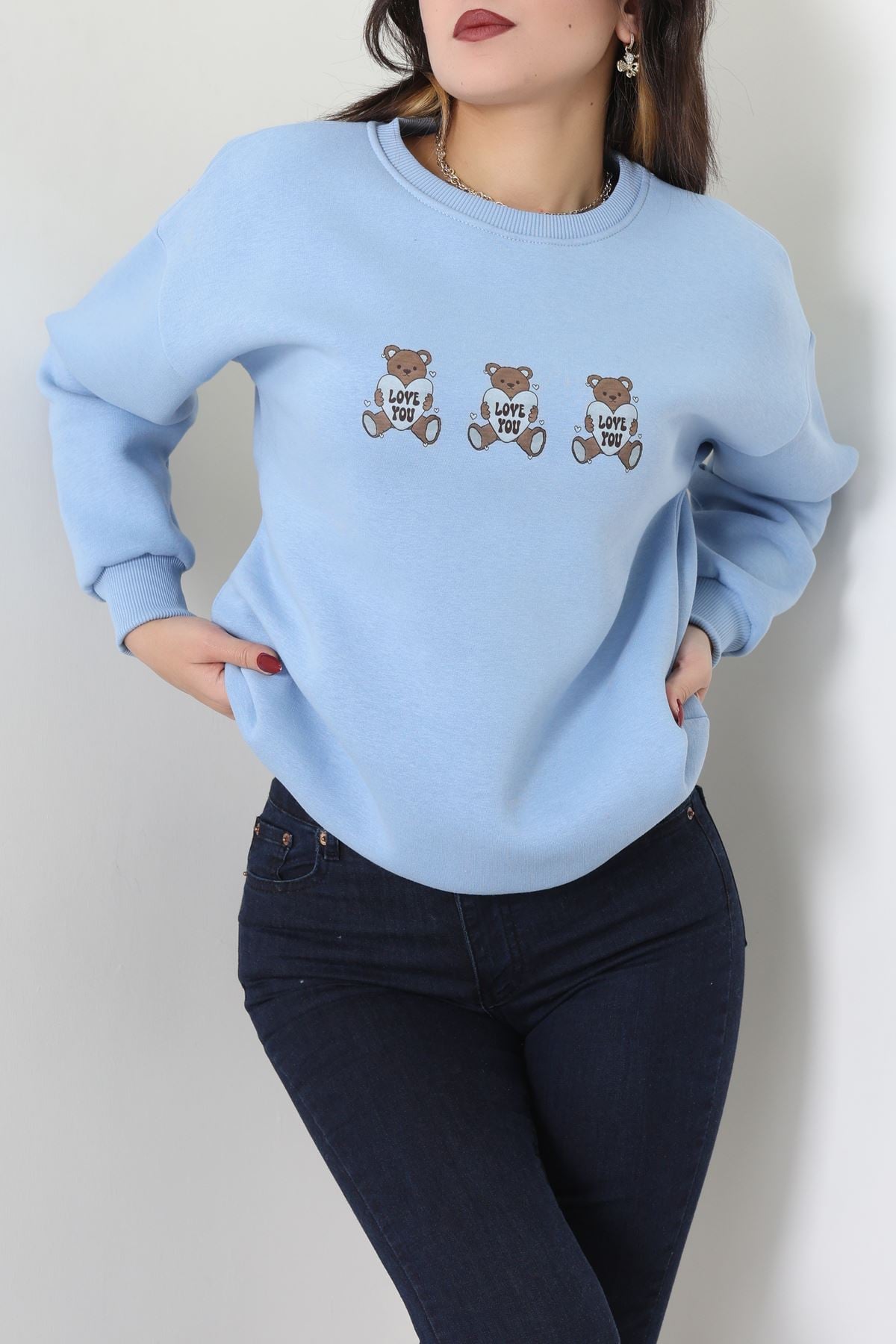 3 İplik Bisiklet Yaka Sweat Bebemavi - 42240.1878.