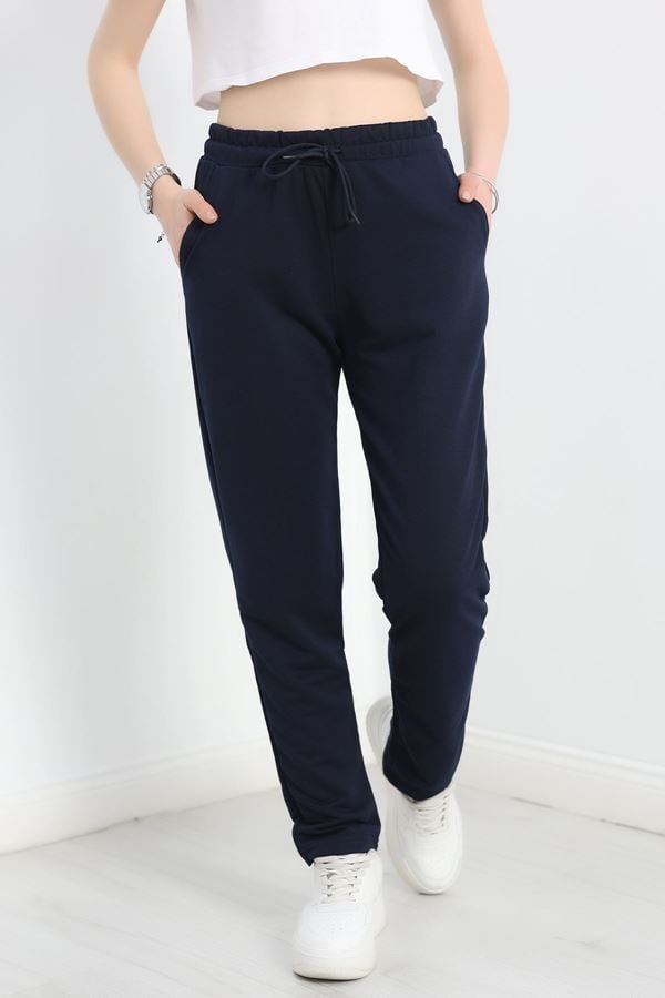 A Kalite 2 İplik Düz Paça Eşofman Altı Lacivert - 40509.1431.