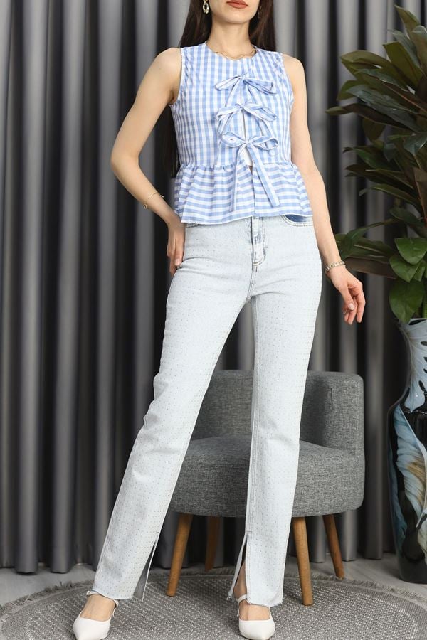 Önden Bağcıklı Gömlek Bebemavi - 60007.148.