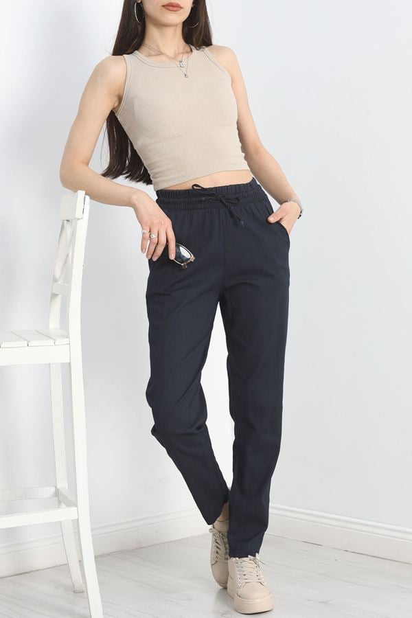Bel Lastikli Pantolon Lacivert - 40744.1431.